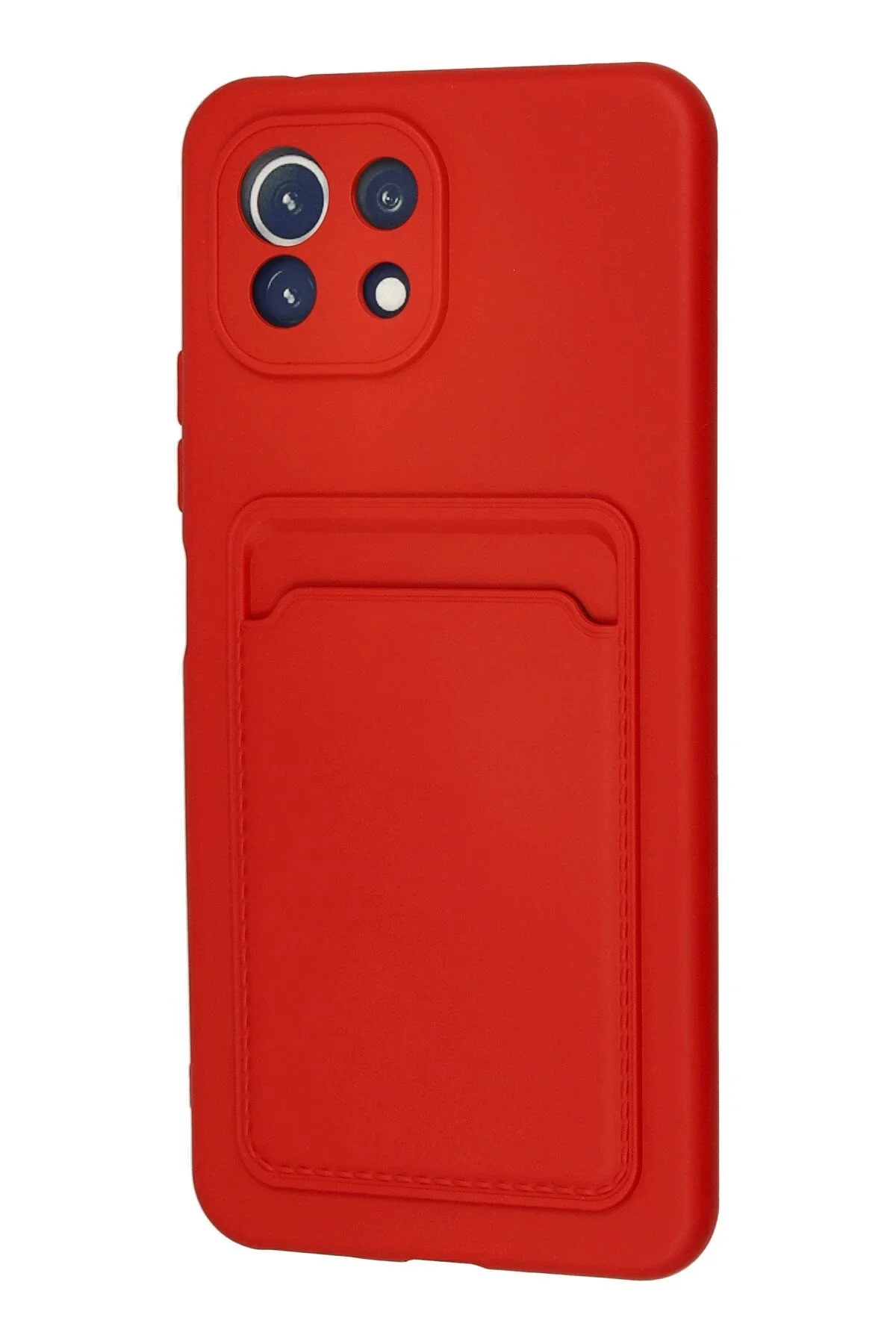 Newface Xiaomi Mi 11 Lite Kılıf Kelvin Kartvizitli Silikon - Kırmızı