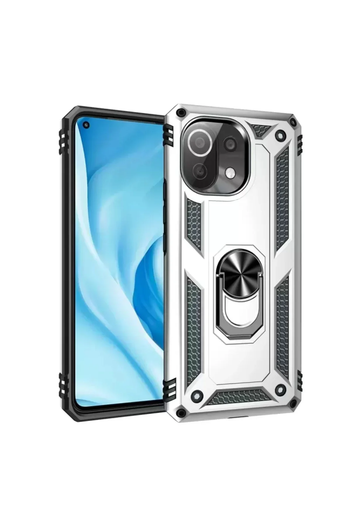 Newface Xiaomi Mi 11 Lite Kılıf Sofya Yüzüklü Silikon Kapak - Güm