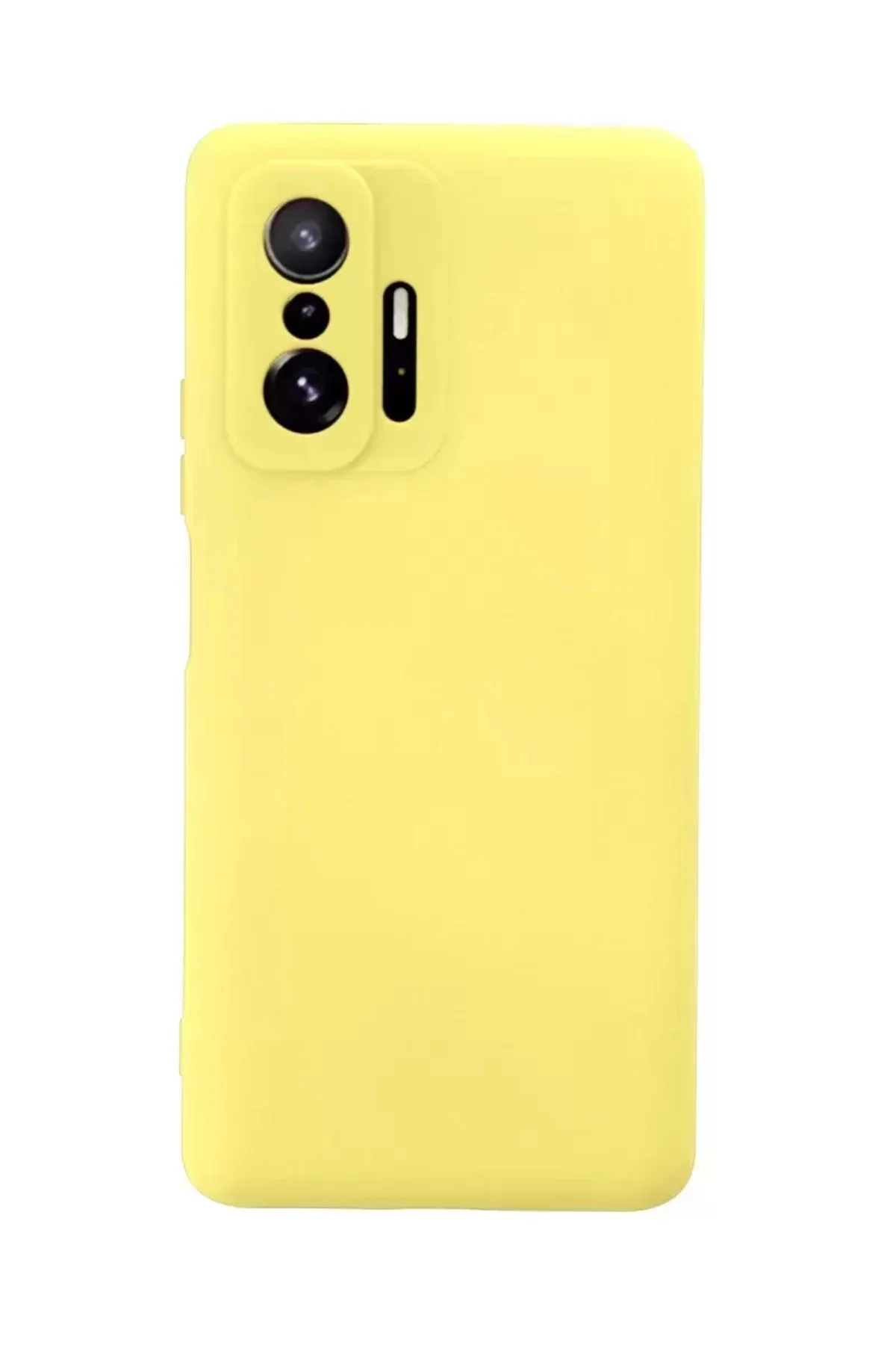 Newface Xiaomi Mi 11t Pro Kılıf Nano İçi Kadife Silikon - Sarı