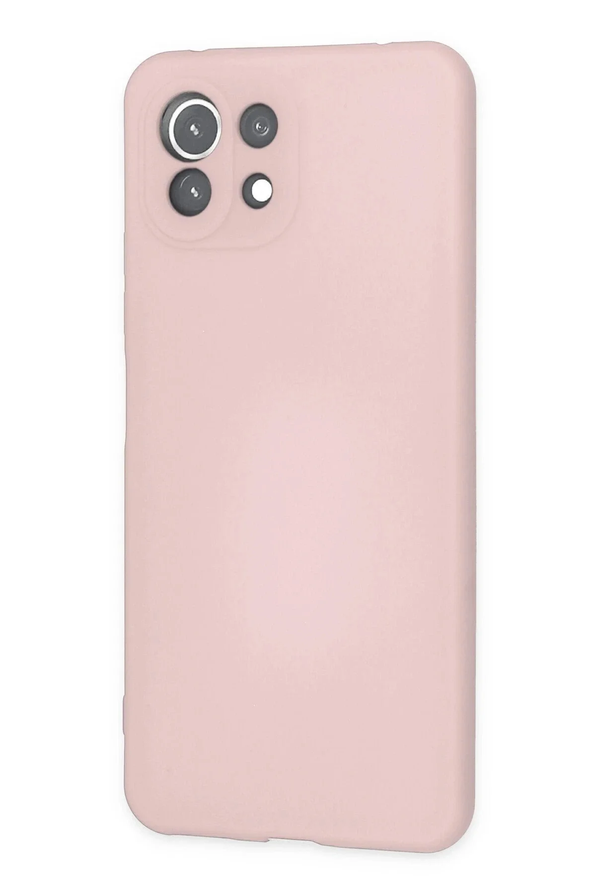 Newface Xiaomi Mi 11 Lite Kılıf Nano İçi Kadife Silikon - Pudra