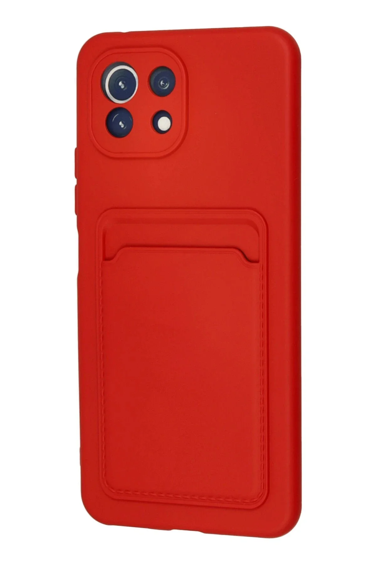 Newface Xiaomi Mi 11 Kılıf Kelvin Kartvizitli Silikon - Kırmızı