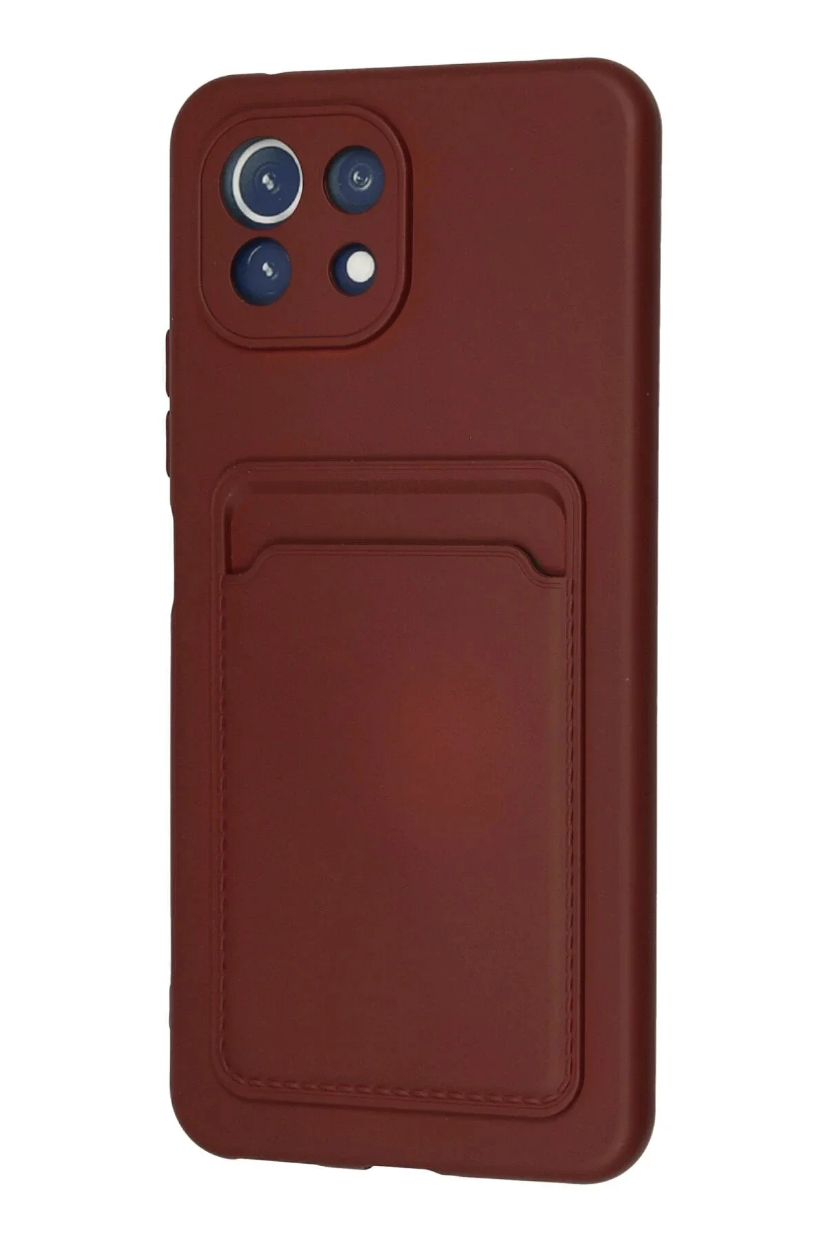 Newface Xiaomi Mi 11 Kılıf Kelvin Kartvizitli Silikon - Bordo