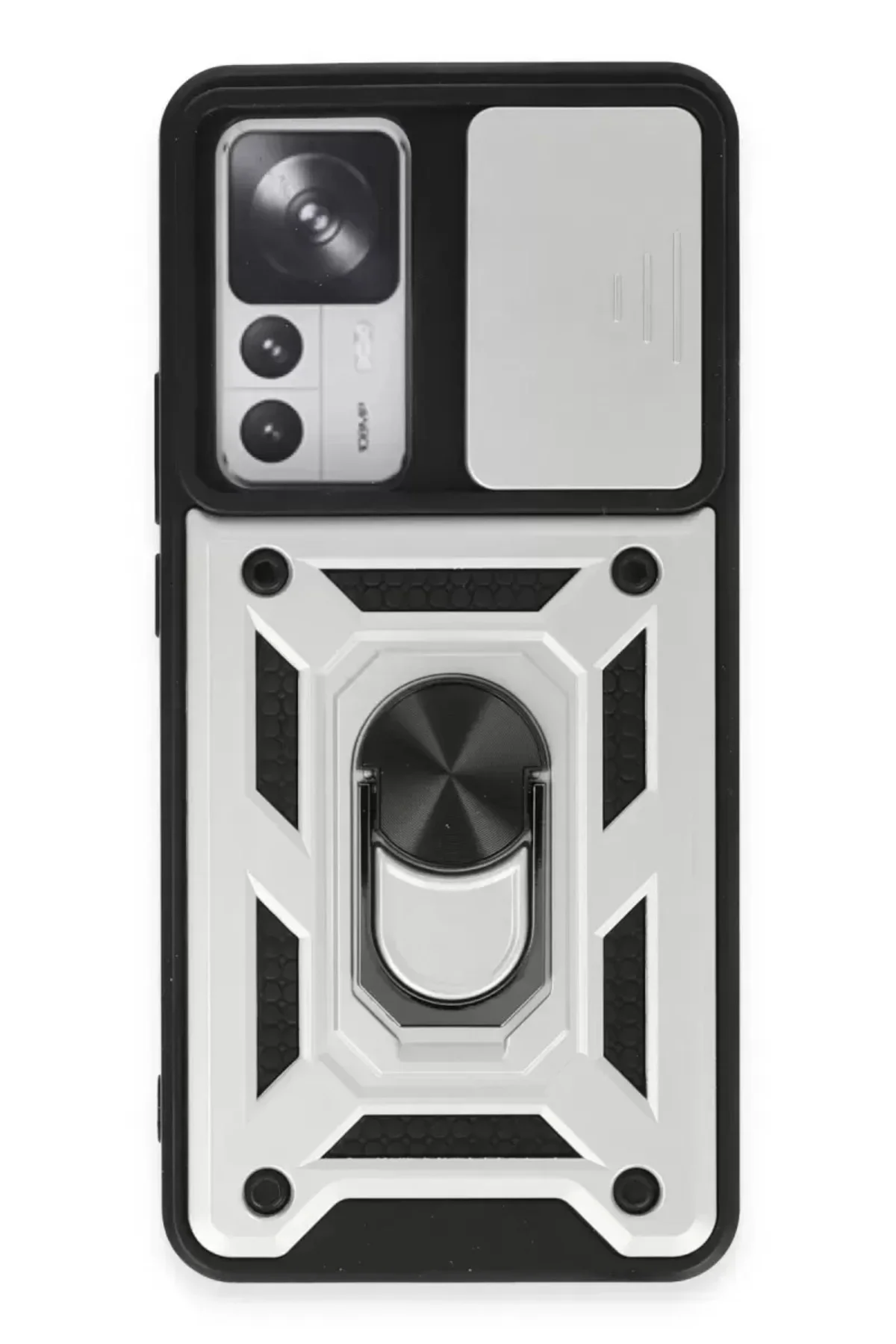Newface Xiaomi Mi 12t Pro Kılıf Pars Lens Yüzüklü Silikon - Gümüş
