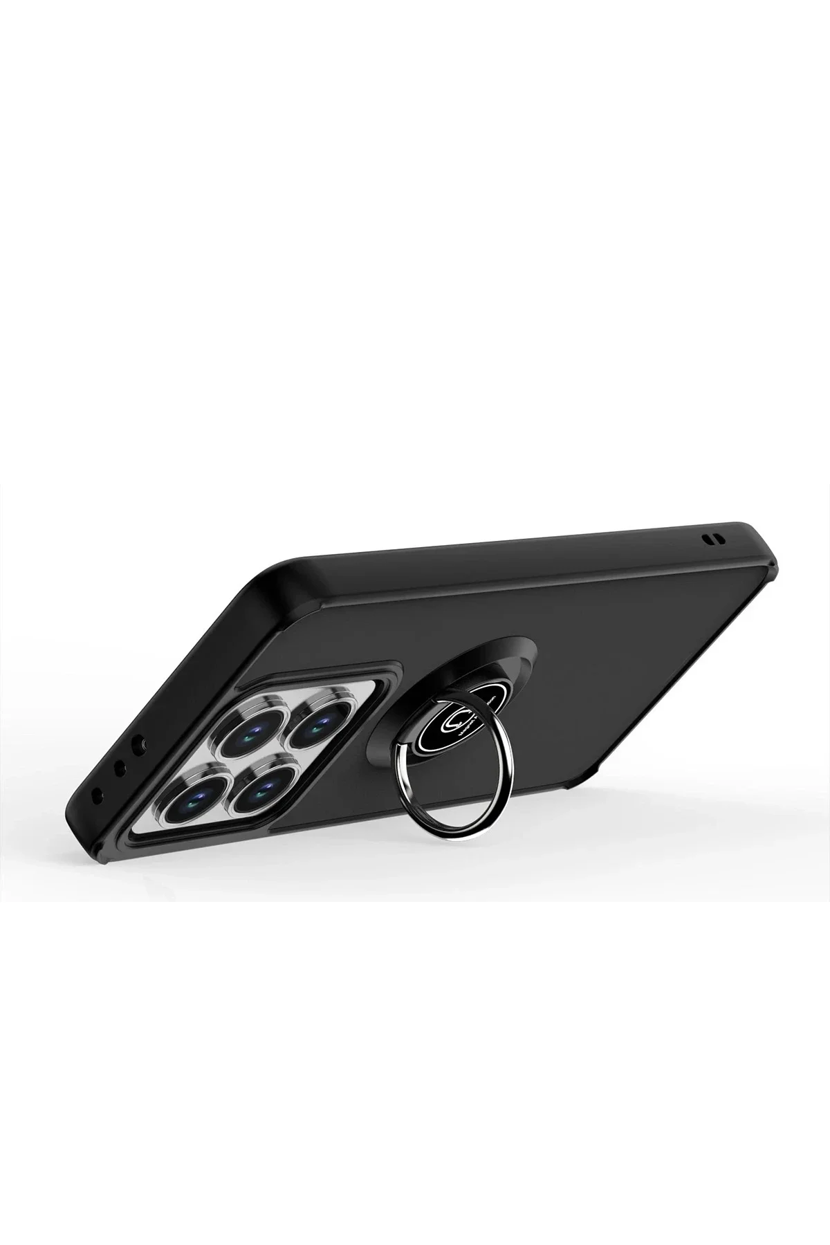 Newface Xiaomi Mi 14t Montreal Yüzüklü Silikon Kapak - Siyah