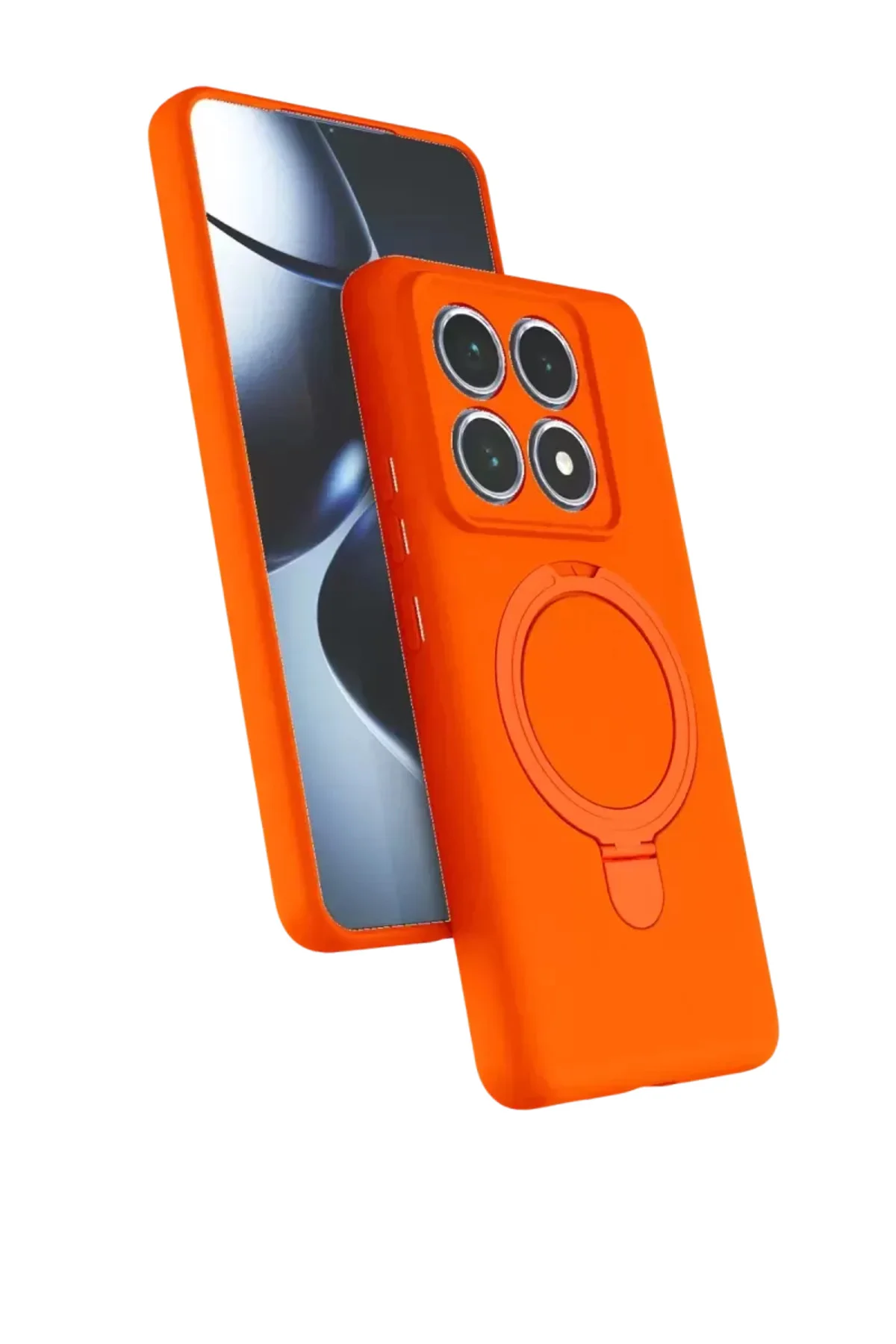 Newface Xiaomi Mi 14t Pro Regal Magsafe Standlı Kapak - Turuncu