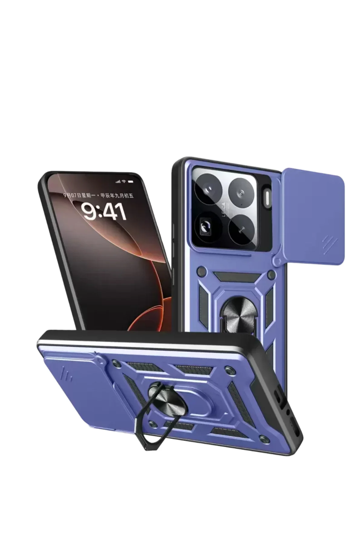 Newface Xiaomi Mi 15 Pro Kılıf Pars Lens Yüzüklü Silikon - Lacivert