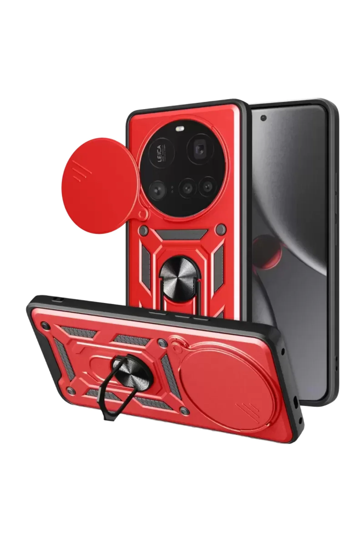 Newface Xiaomi Mi 15 Ultra Kılıf Pars Lens Yüzüklü Silikon - Kırm
