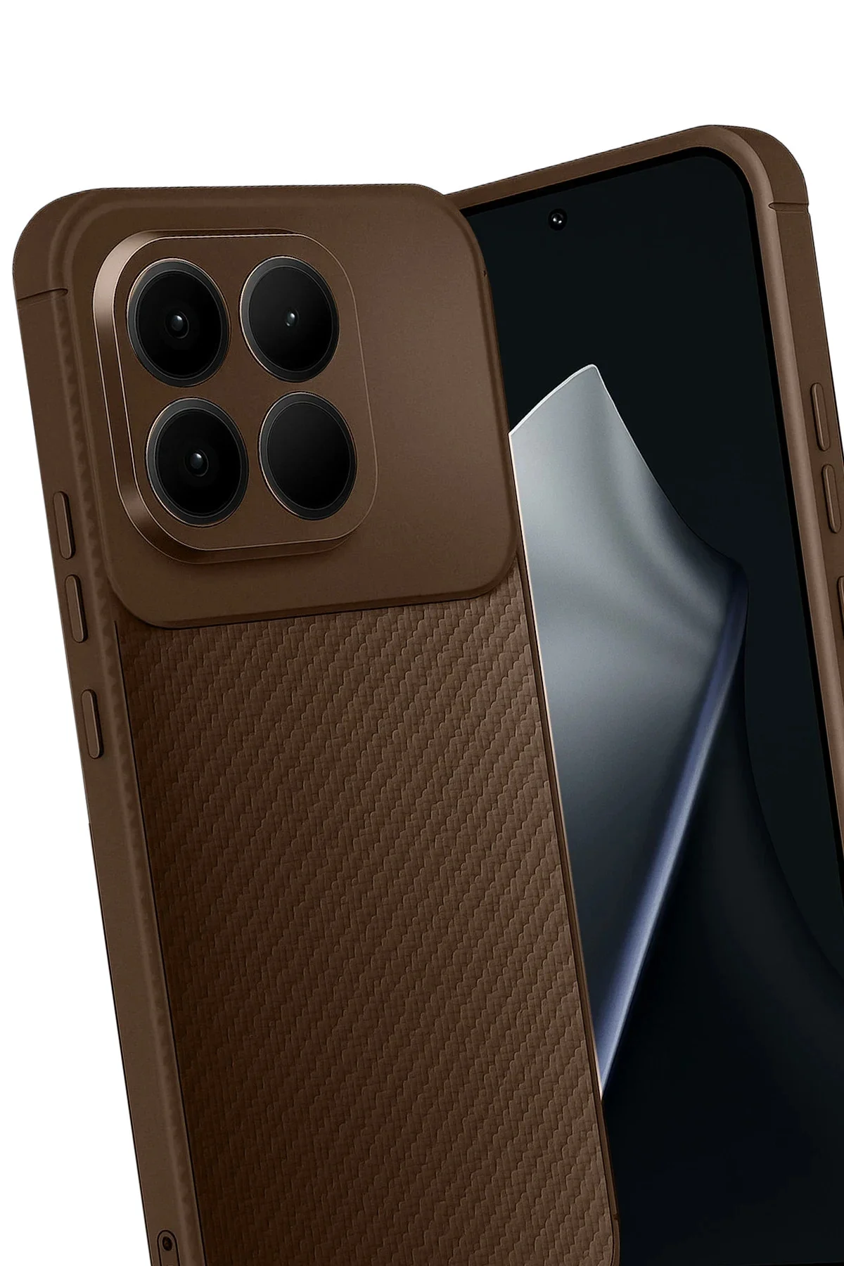 Newface Xiaomi Mi 15t Auto Focus Karbon Kapak - Kahverengi