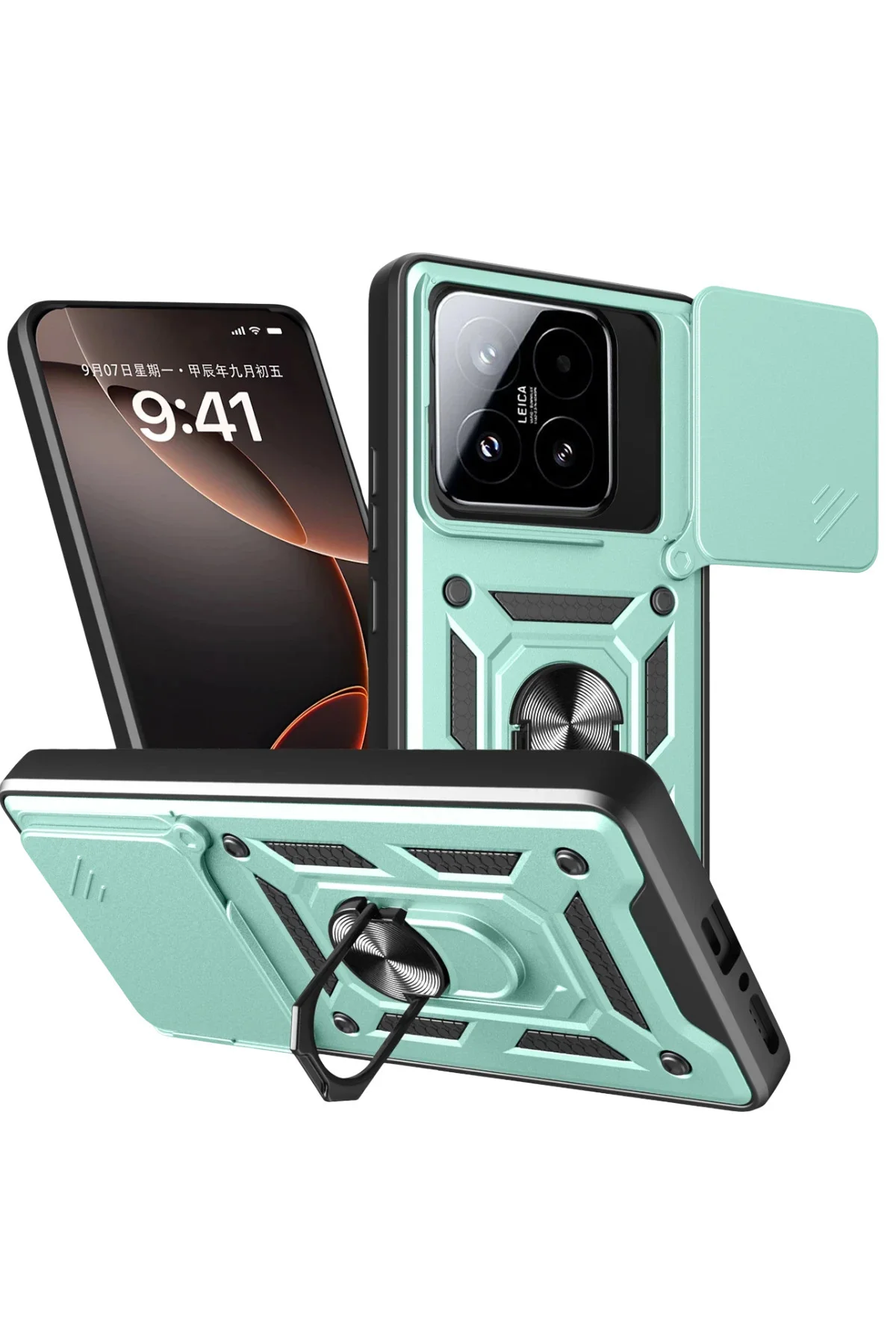 Newface Xiaomi Mi 15t Pars Lens Yüzüklü Silikon - Yeşil