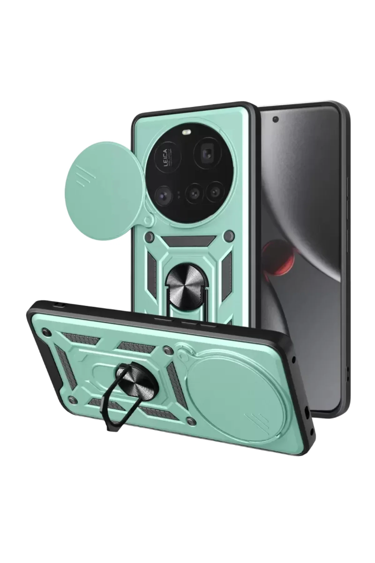 Newface Xiaomi Mi 15 Ultra Kılıf Pars Lens Yüzüklü Silikon - Yeşi