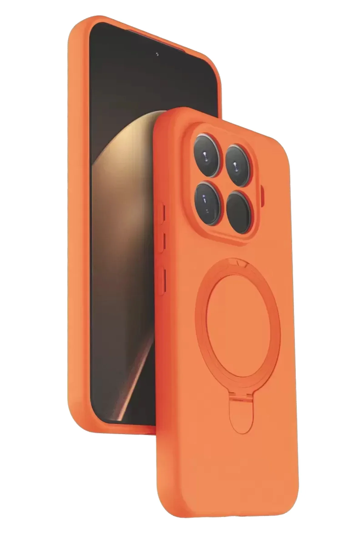 Newface Xiaomi Mi 15t Pro Regal Magsafe Standlı Kapak - Turuncu