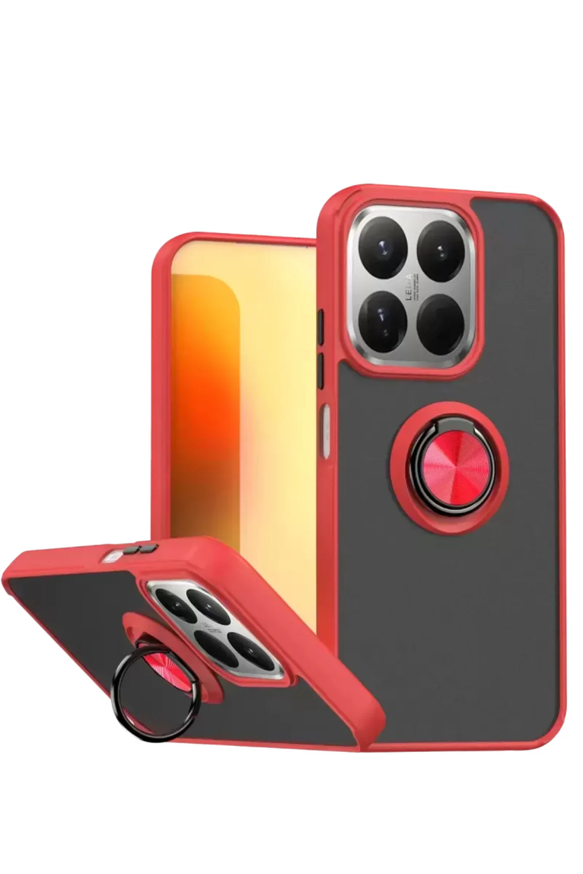 Newface Xiaomi Mi 15t Montreal Yüzüklü Silikon Kapak - Kırmızı