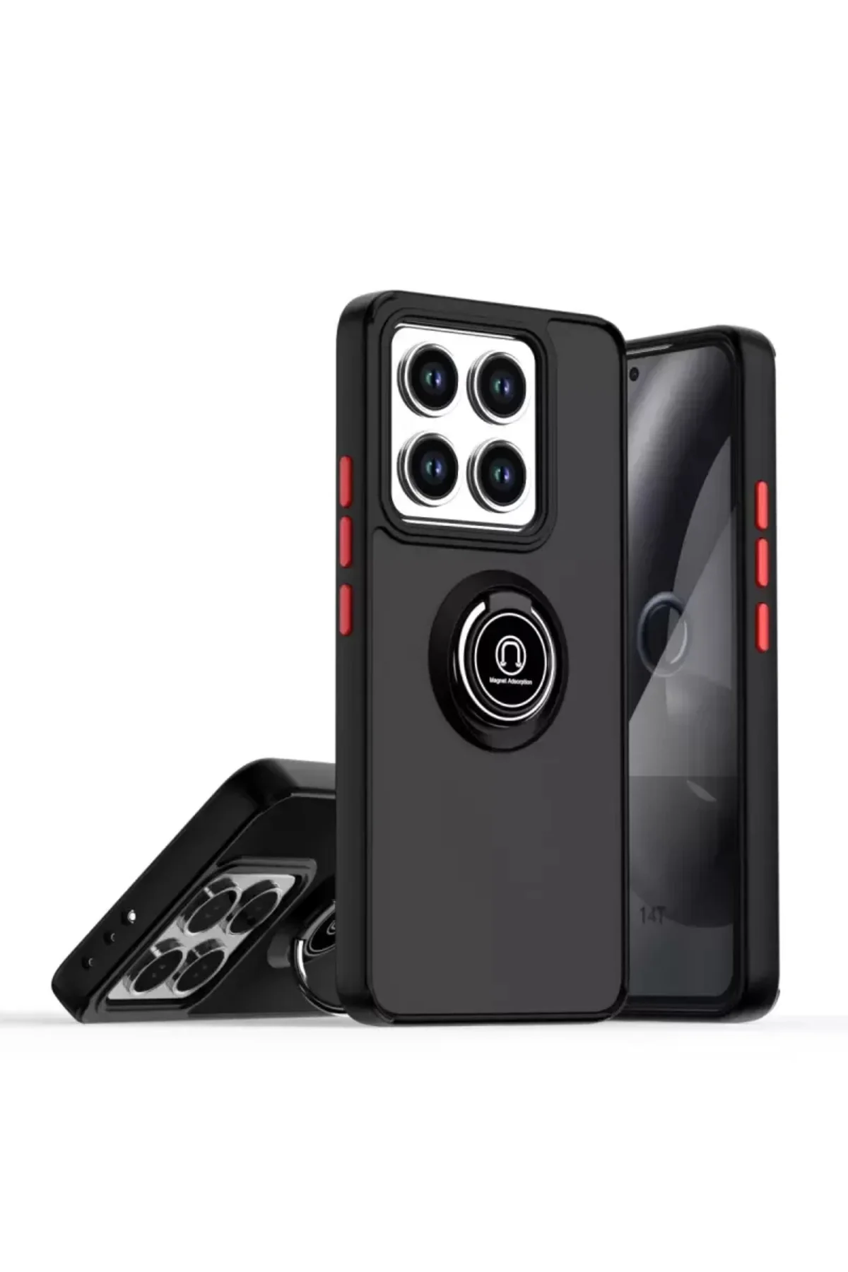 Newface Xiaomi Mi 15 Kılıf Montreal Yüzüklü Silikon Kapak - Siyah