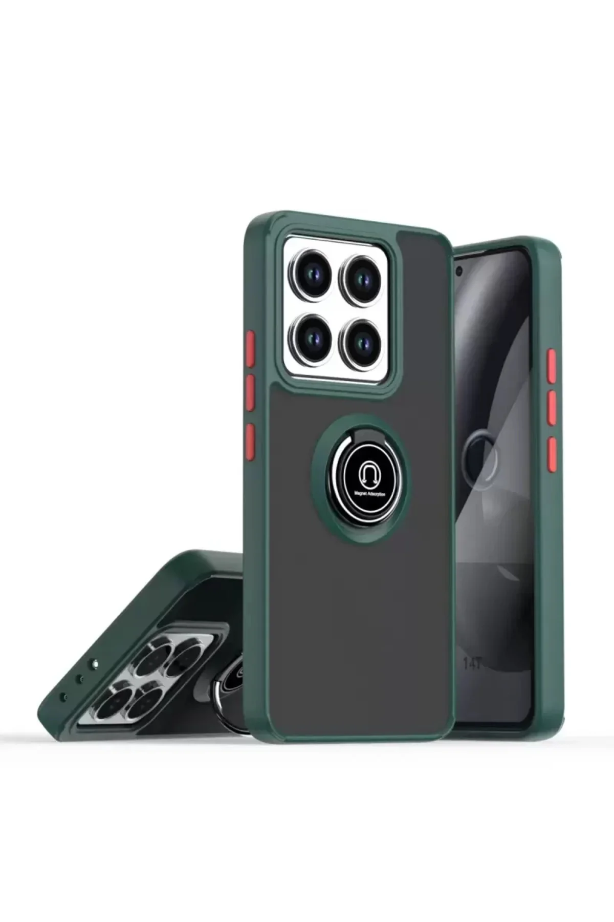 Newface Xiaomi Mi 15 Kılıf Montreal Yüzüklü Silikon Kapak - Yeşil