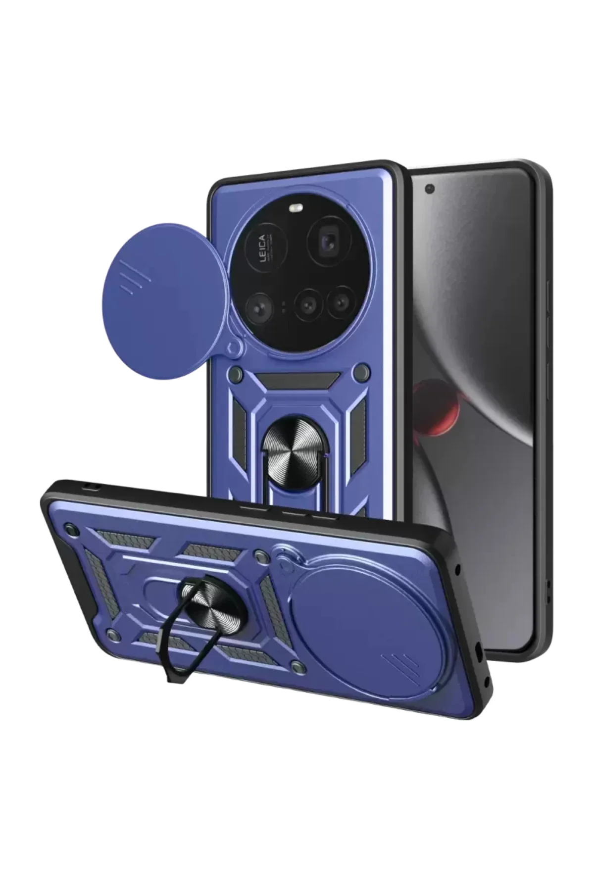 Newface Xiaomi Mi 15 Ultra Kılıf Pars Lens Yüzüklü Silikon - Lacivert
