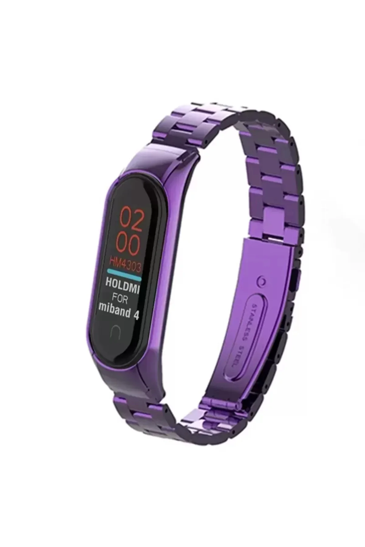 Newface Xiaomi Mi Band 4 Metal Baklalı Kordon - Mor