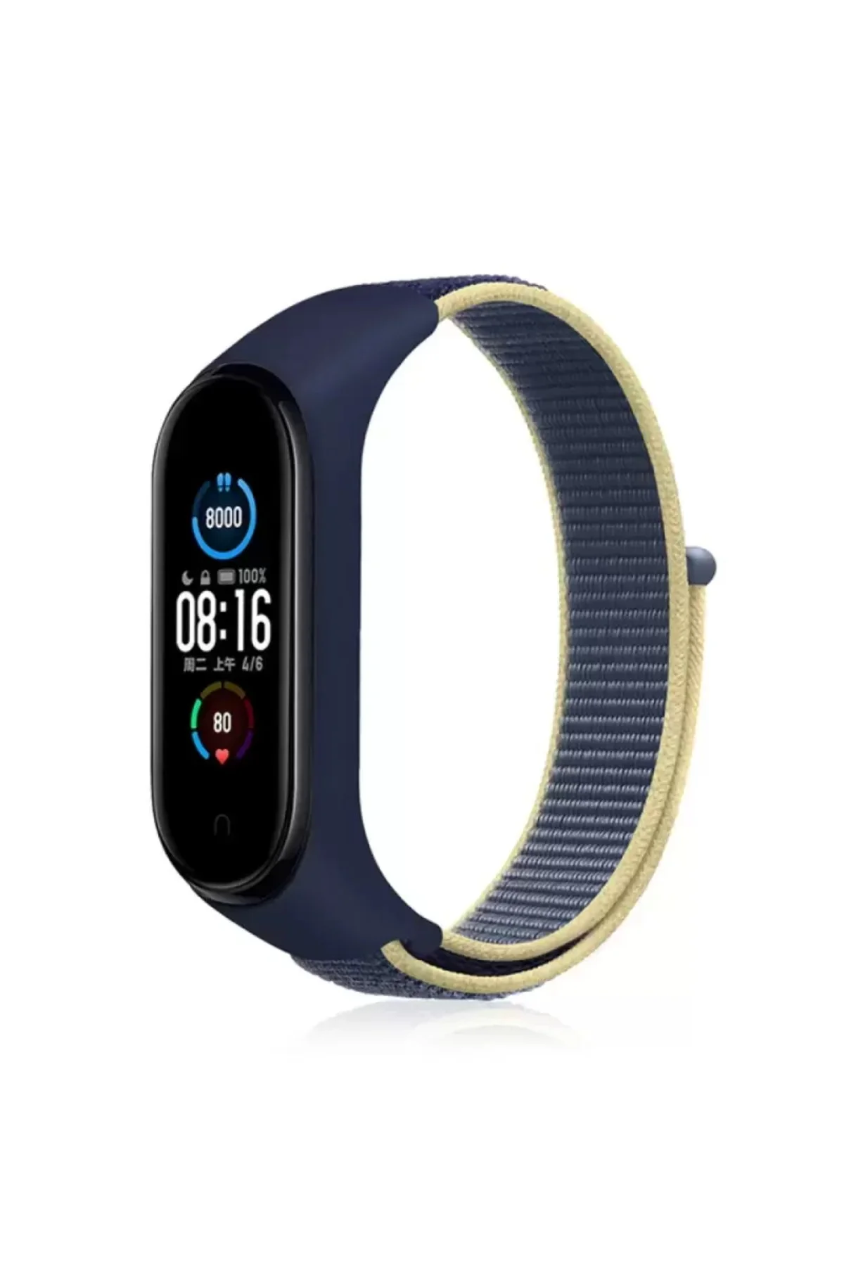 Newface Xiaomi Mi Band 4 Hasırlı Cırtcırtlı Kordon - Sarı-laciver