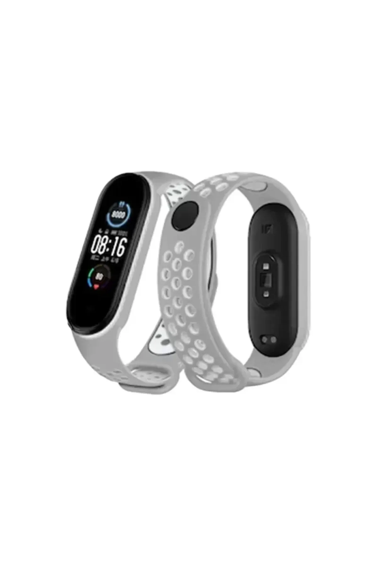 Newface Xiaomi Mi Band 4 Spor Delikli Kordon - Gri-beyaz