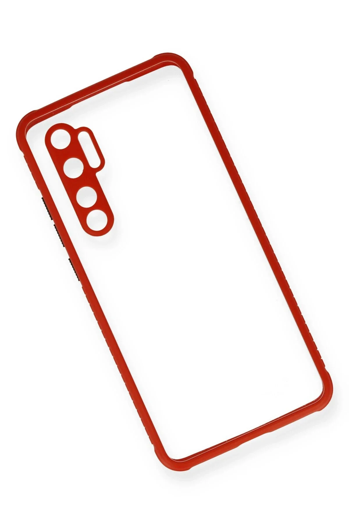 Newface Xiaomi Mi Note 10 Lite Kılıf Miami Şeffaf Silikon - Kırmı