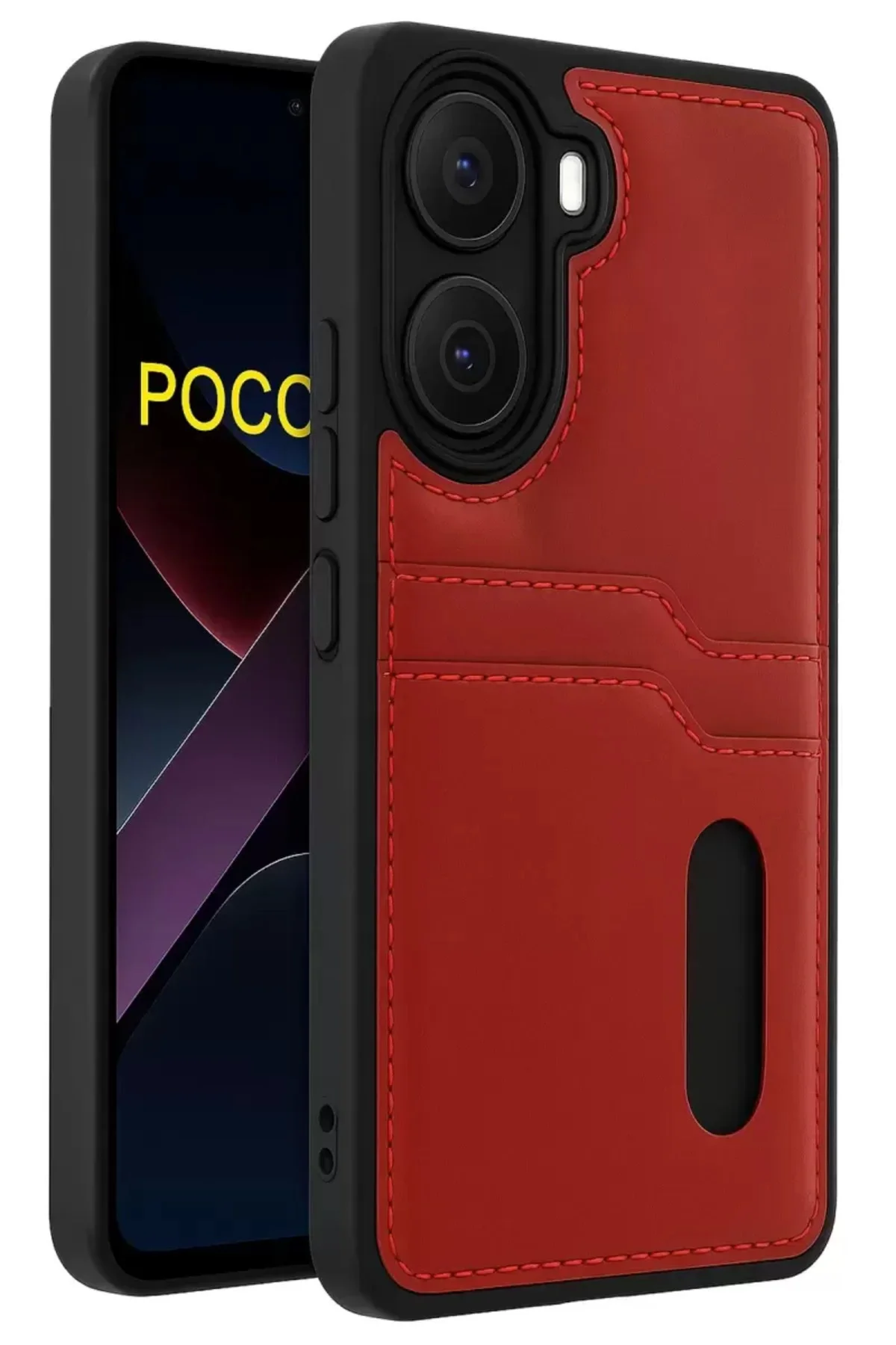 Newface Xiaomi Poco X7 Pro Kılıf Sara Kartvizitli Deri Kılıf - Kı