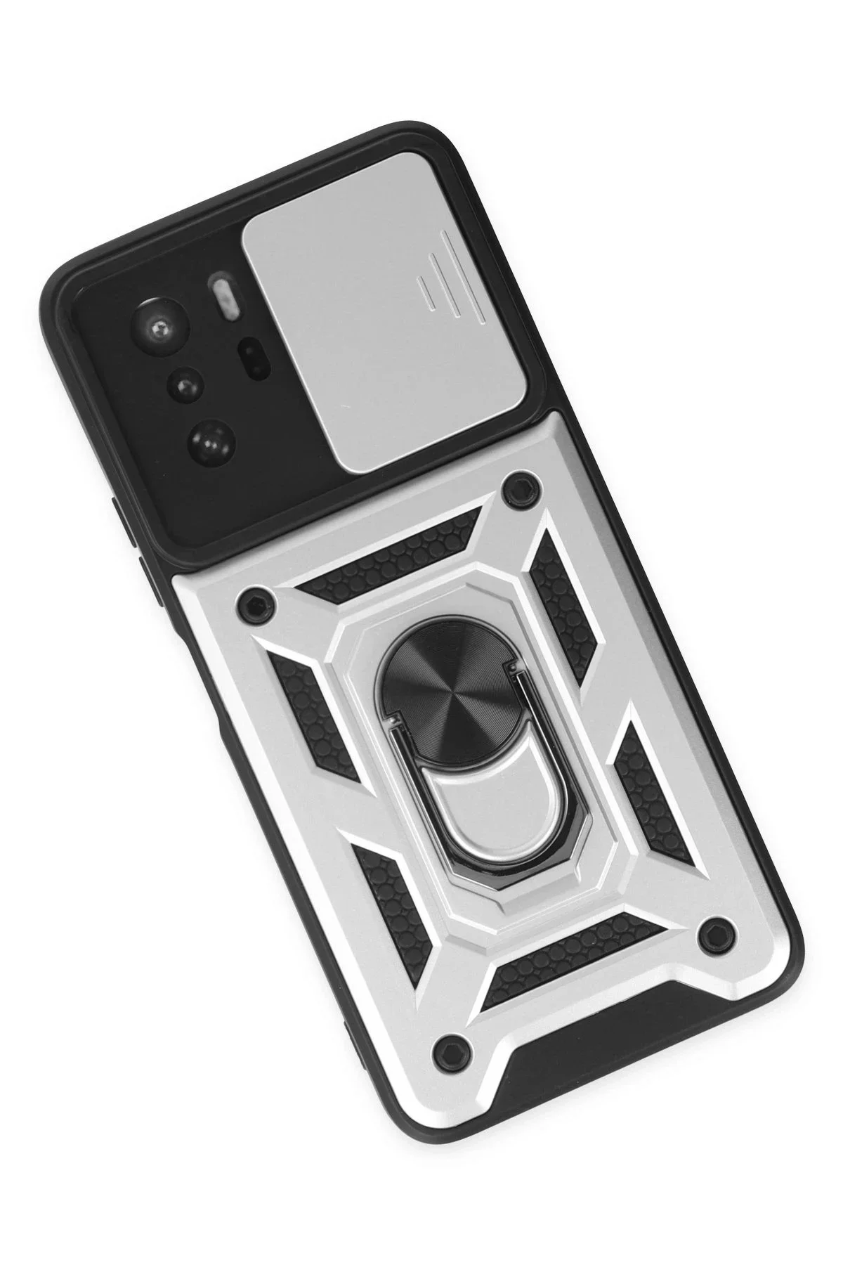 Newface Xiaomi Poco X3 Gt Kılıf Pars Lens Yüzüklü Silikon - Gümüş