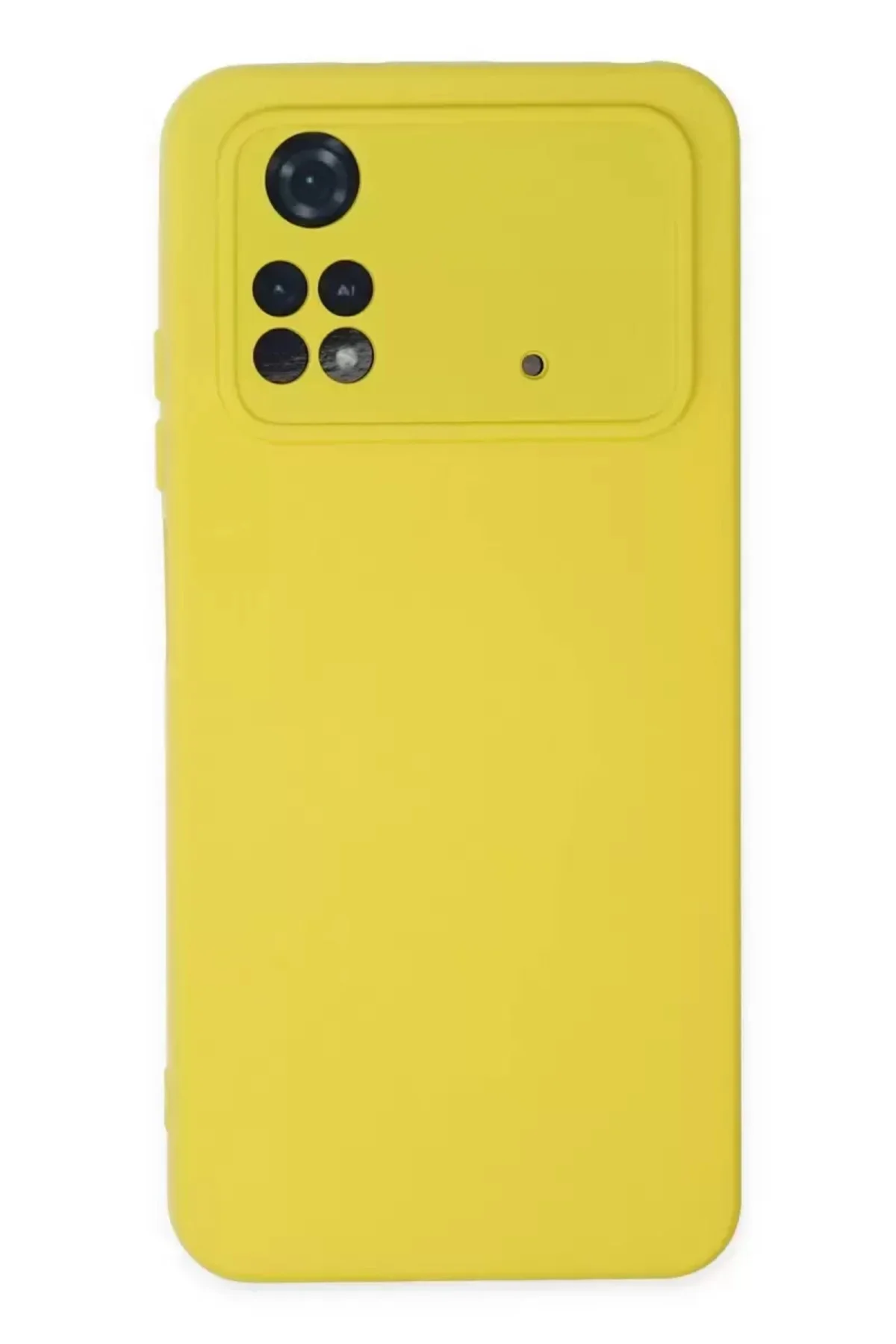 Newface Xiaomi Poco M4 Pro 4g Kılıf Nano İçi Kadife Silikon - Sar