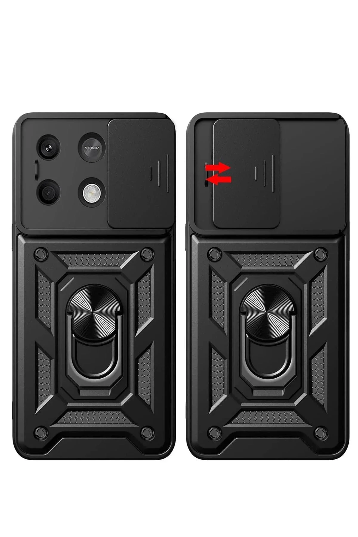Newface Xiaomi Poco M6 Pro 4g Kılıf Pars Lens Yüzüklü Silikon - S