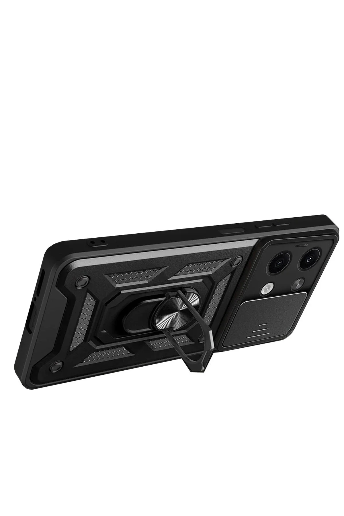 Newface Xiaomi Poco X6 Kılıf Pars Lens Yüzüklü Silikon - Yeşil