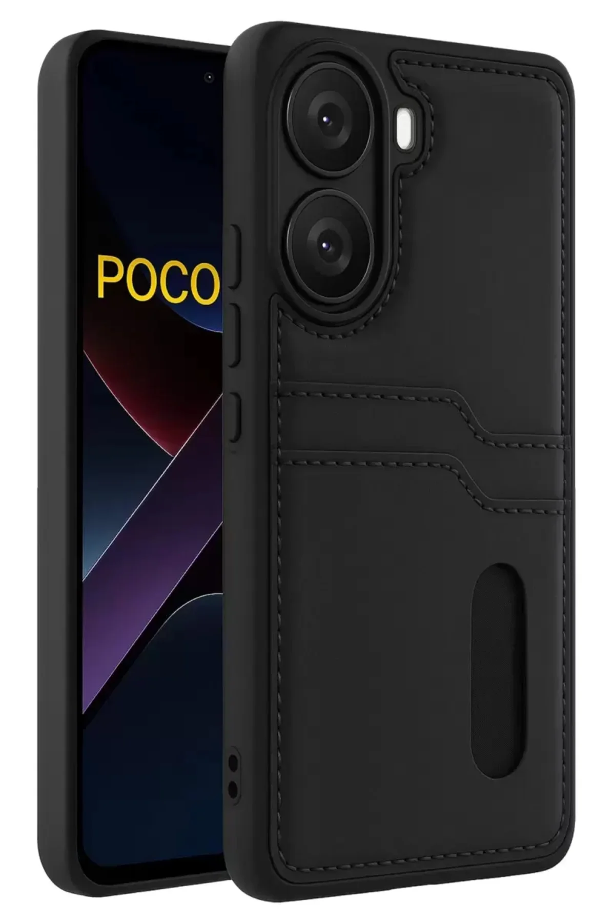 Newface Xiaomi Poco X7 Pro Kılıf Sara Kartvizitli Deri Kılıf - Si