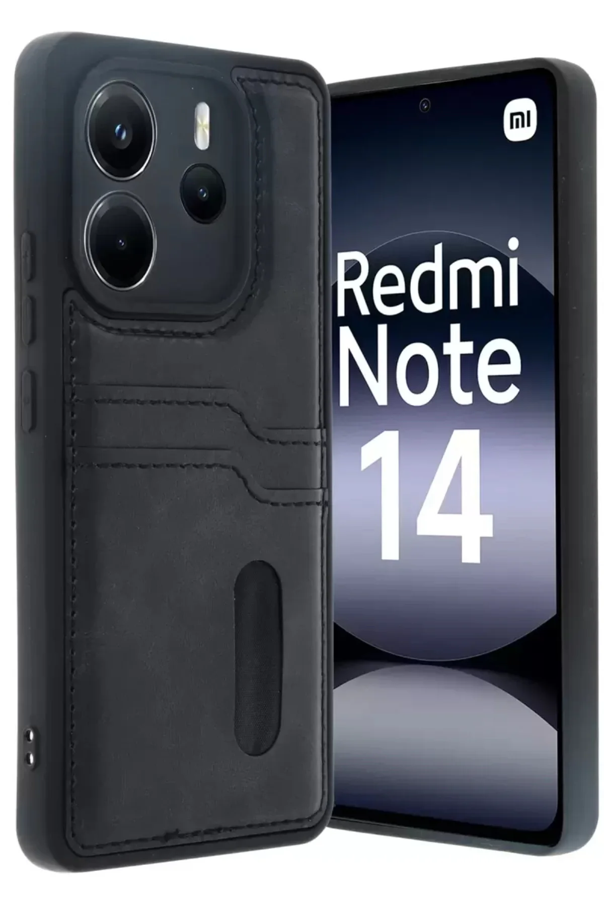Newface Xiaomi Redmi Note 14 4g Kılıf Sara Kartvizitli Deri Kılıf