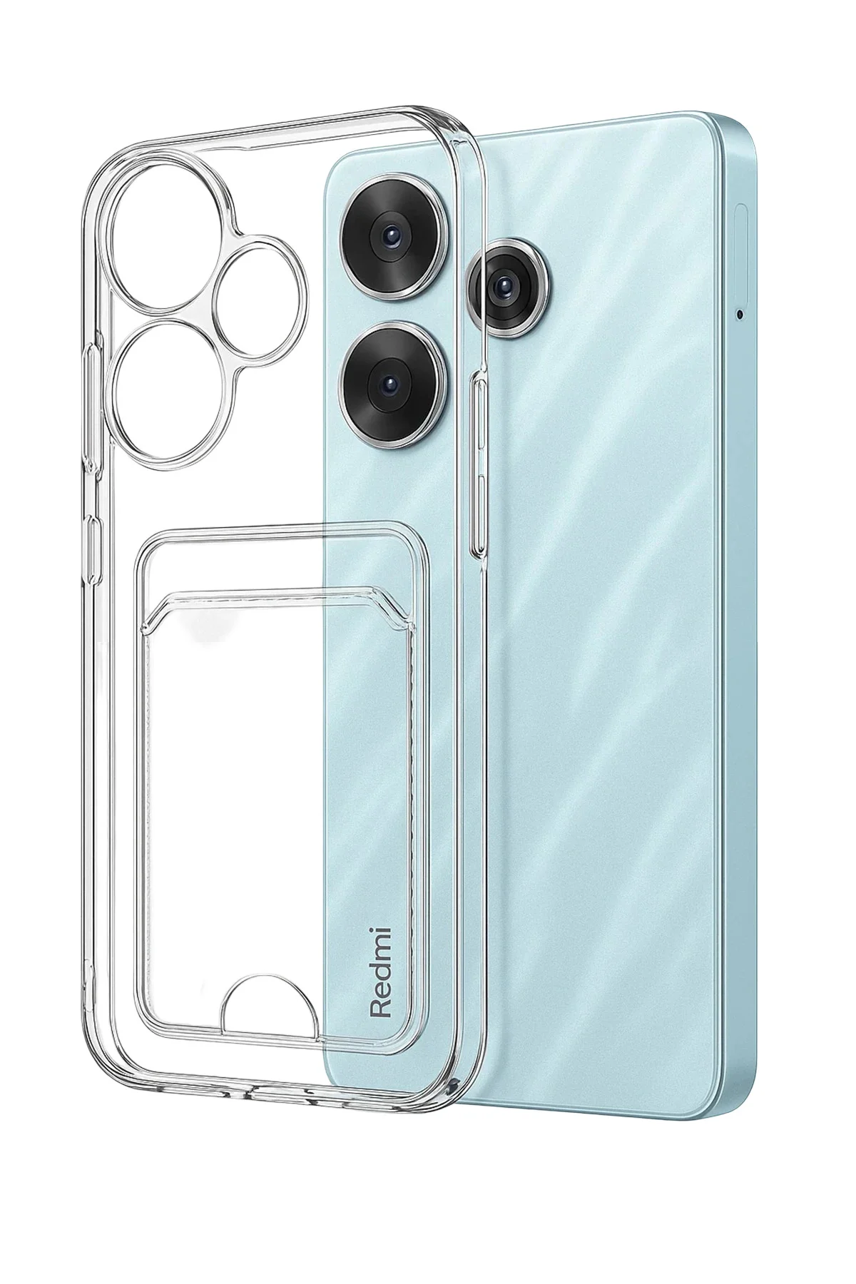 Newface Xiaomi Redmi 13 4g Kılıf Kart Şeffaf Silikon - Şeffaf