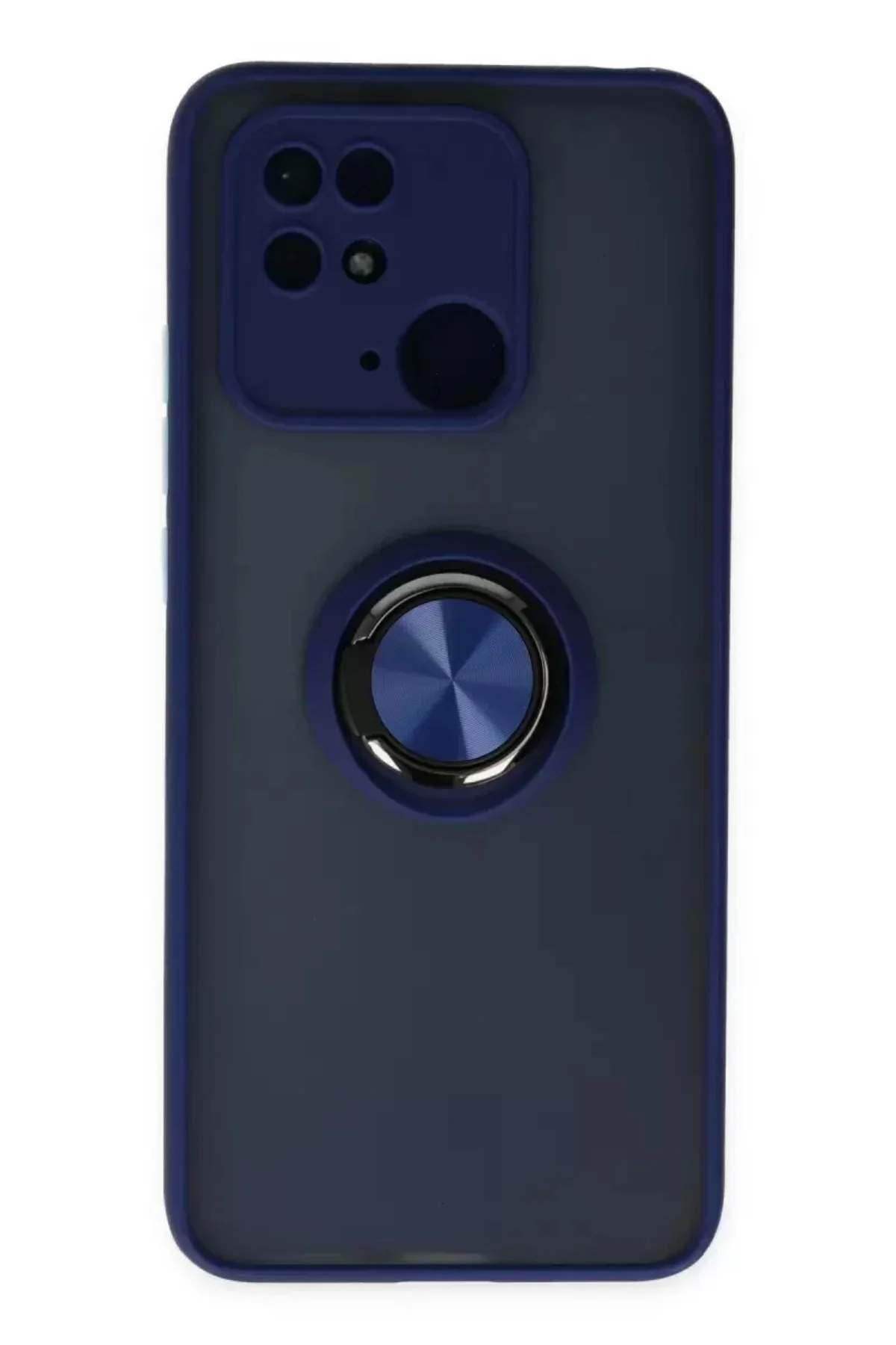 Newface Xiaomi Redmi 10c Kılıf Montreal Yüzüklü Silikon Kapak - Lacivert