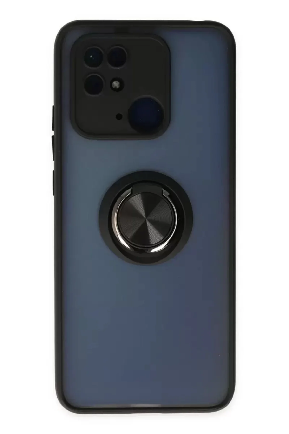 Newface Xiaomi Redmi 10c Kılıf Montreal Yüzüklü Silikon Kapak - Siyah