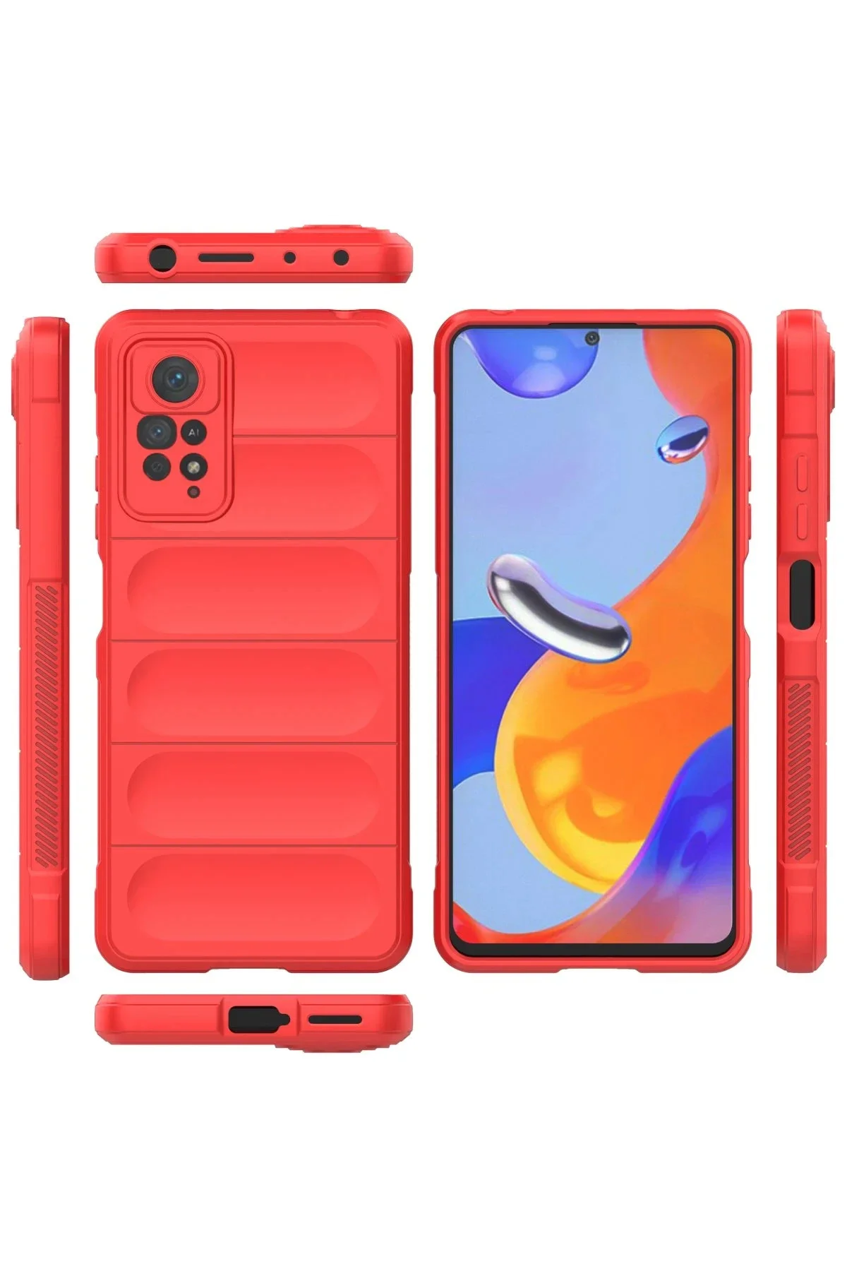 Newface Xiaomi Redmi Note 11 Pro Kılıf Optimum Silikon - Kırmızı
