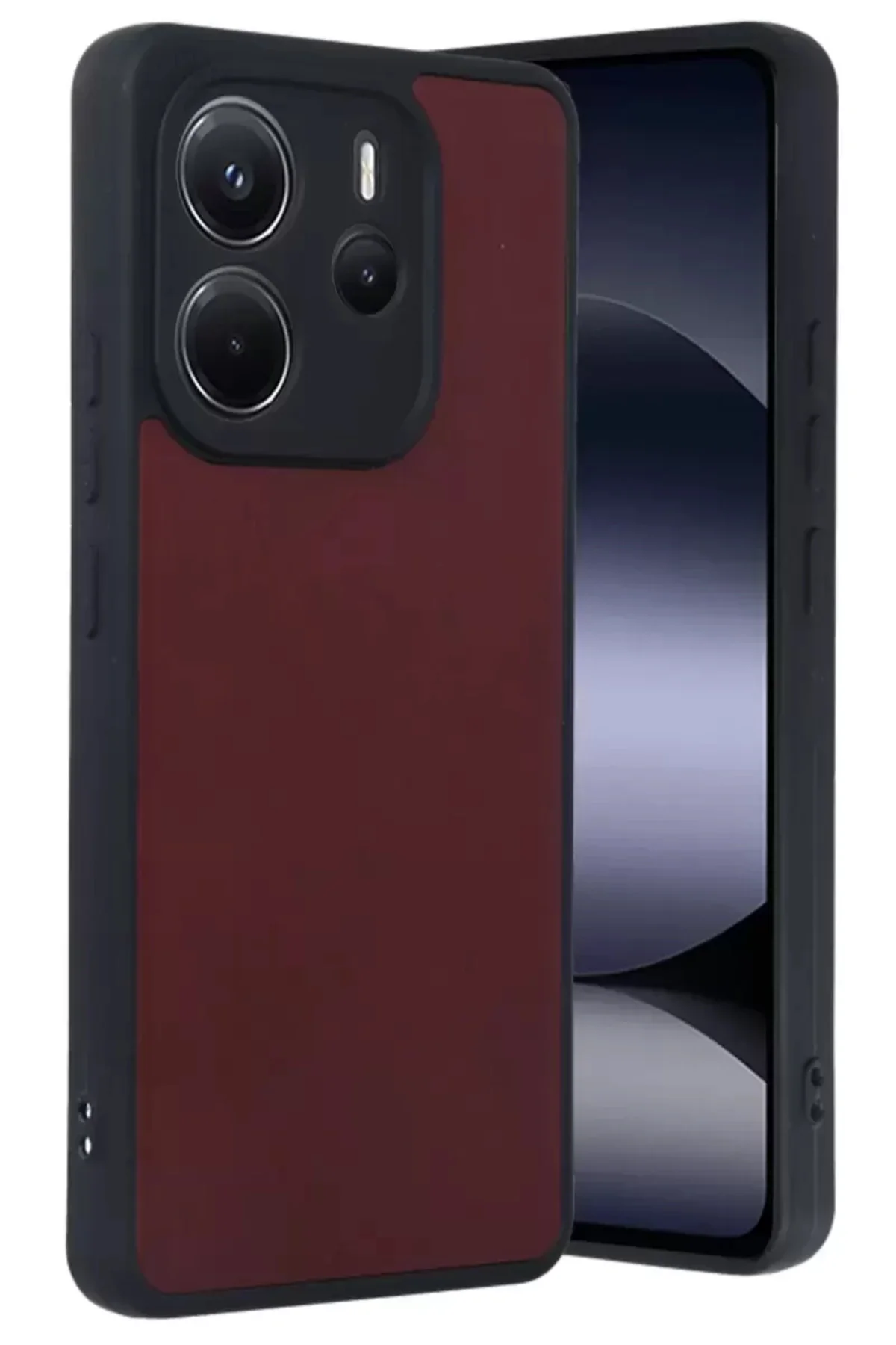 Newface Xiaomi Redmi Note 14 4g Kılıf Aras Deri Kapak - Bordo
