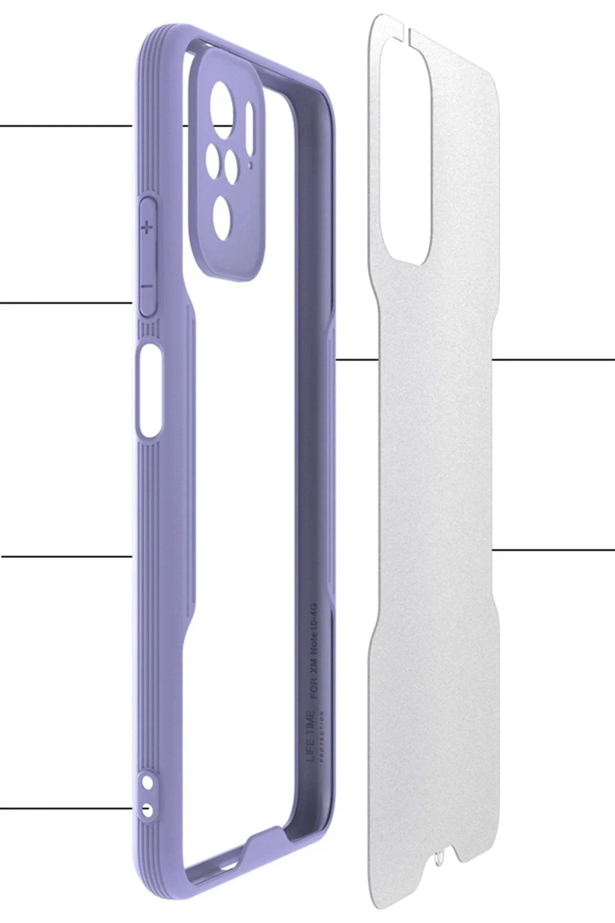 Newface Xiaomi Redmi Note 10 Kılıf Platin Silikon - Mavi