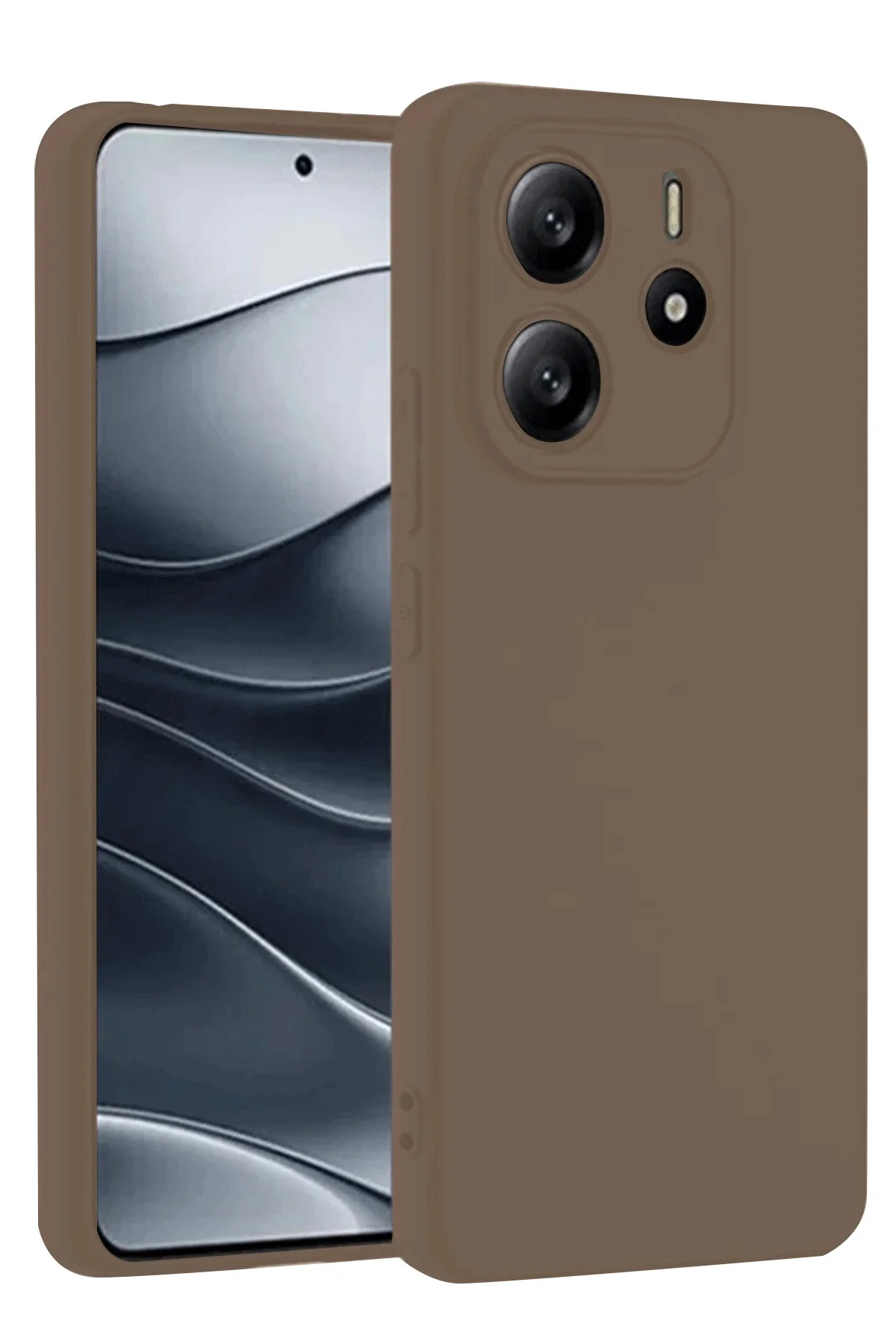 Newface Xiaomi Redmi Note 14 4g Kılıf First Silikon - Kahverengi