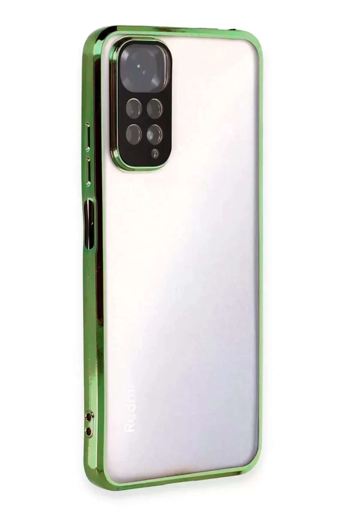 Newface Xiaomi Redmi Note 11 Kılıf Razer Lensli Silikon - Yeşil