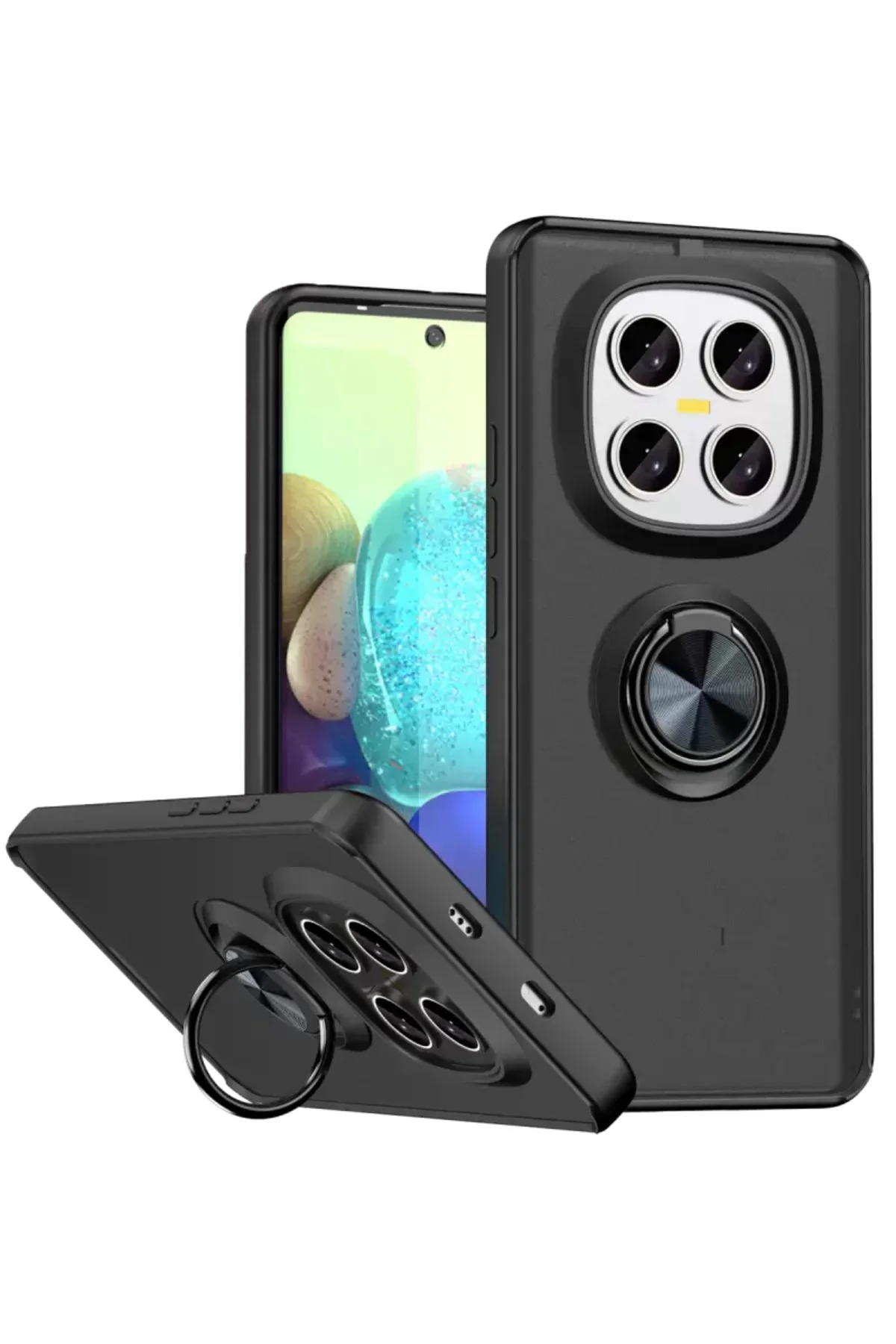 Newface Xiaomi Redmi Note 15 4g Montreal Yüzüklü Silikon Kapak - Siyah