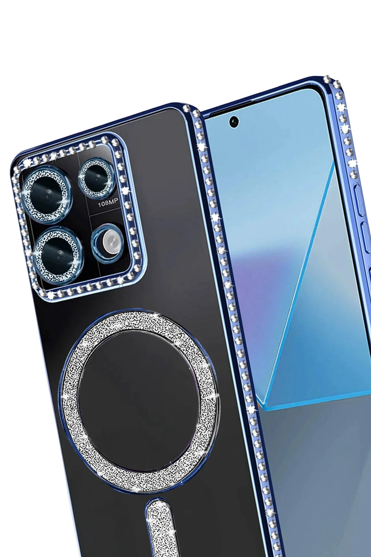 Newface Xiaomi Redmi 13c Joke Simli Magneticsafe Kılıf - Mavi