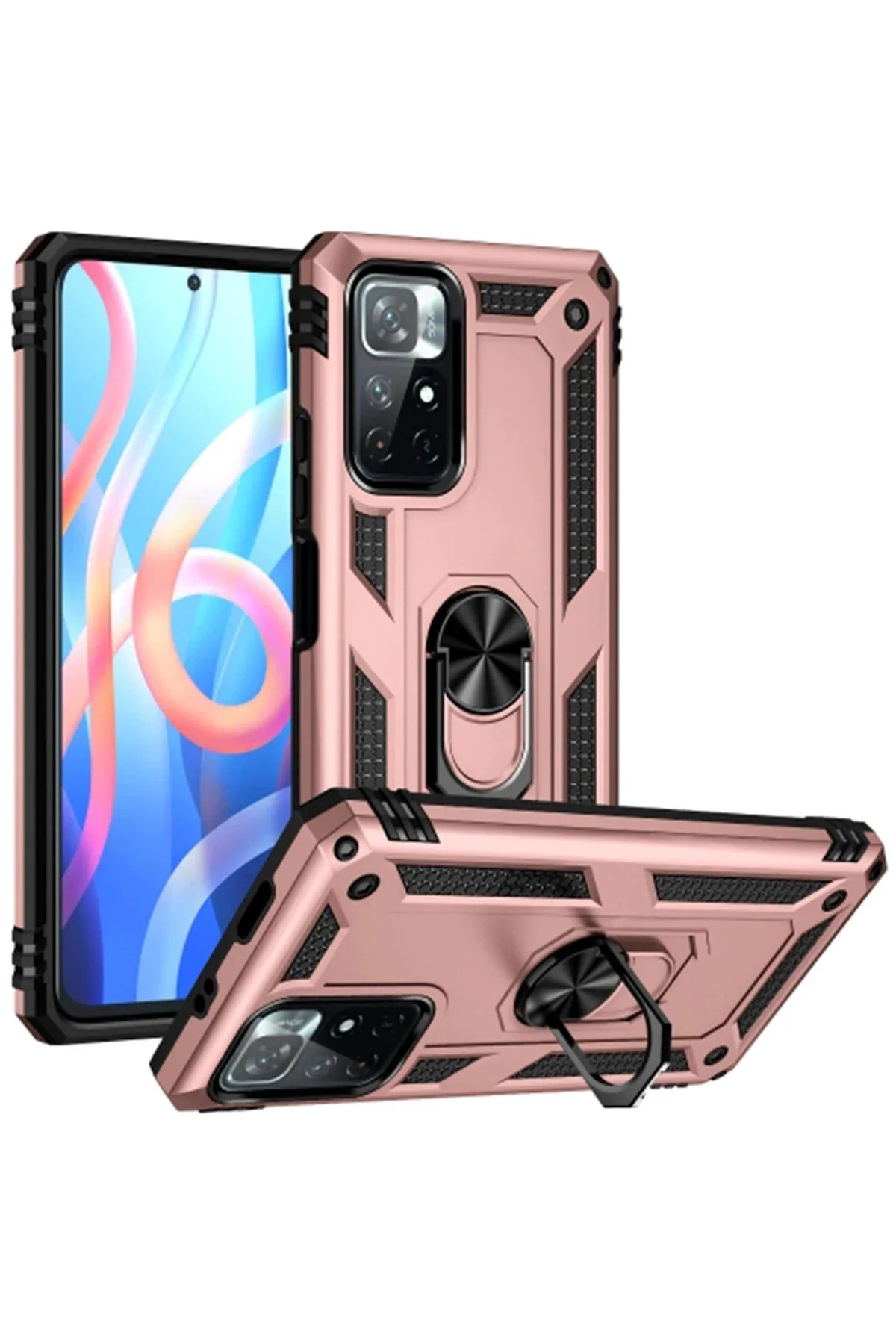 Newface Xiaomi Redmi Note 11t Kılıf Sofya Yüzüklü Silikon Kapak -