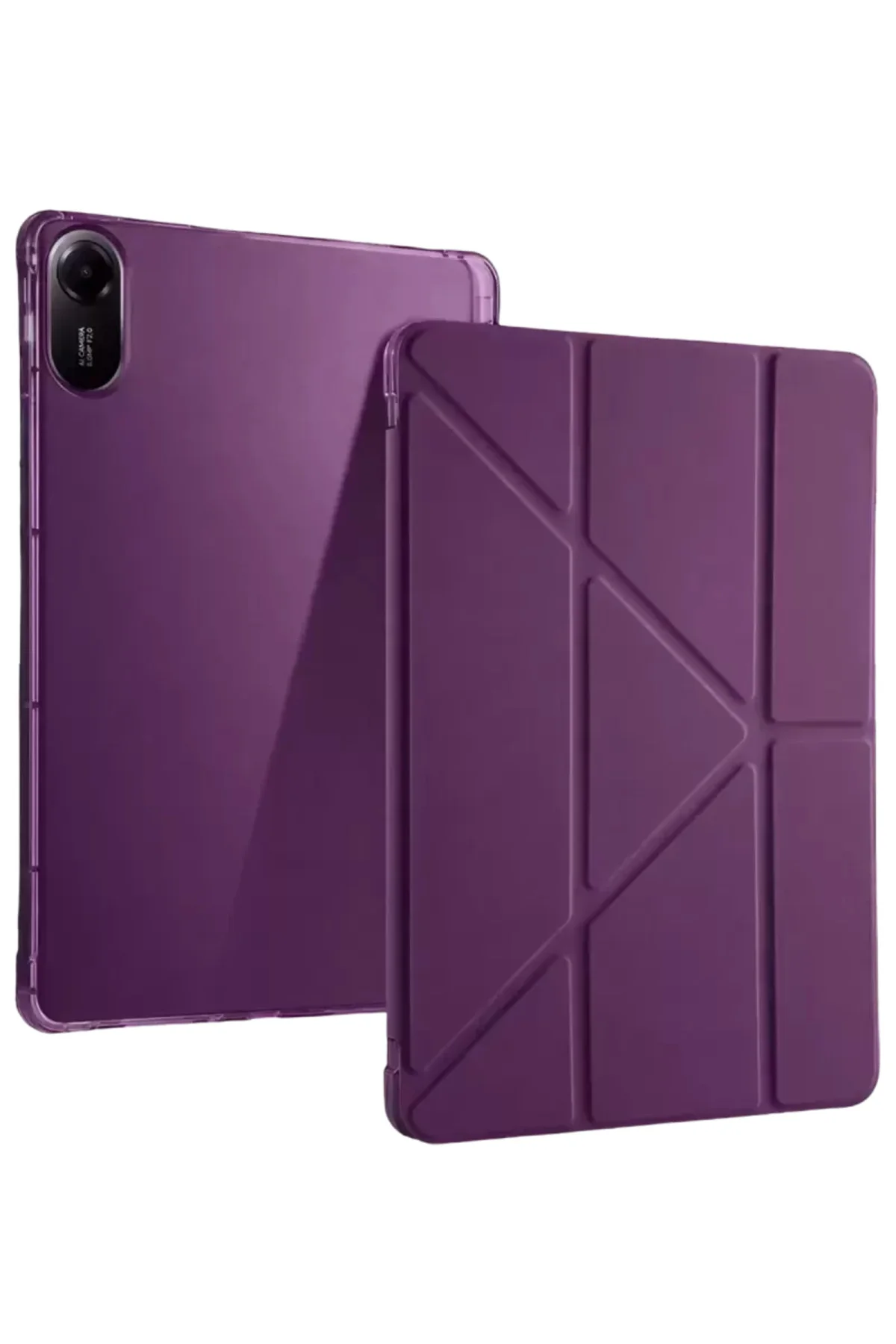 Newface Xiaomi Redmi Pad 2 Kalemlikli Mars Tablet Kılıfı - Mürdüm