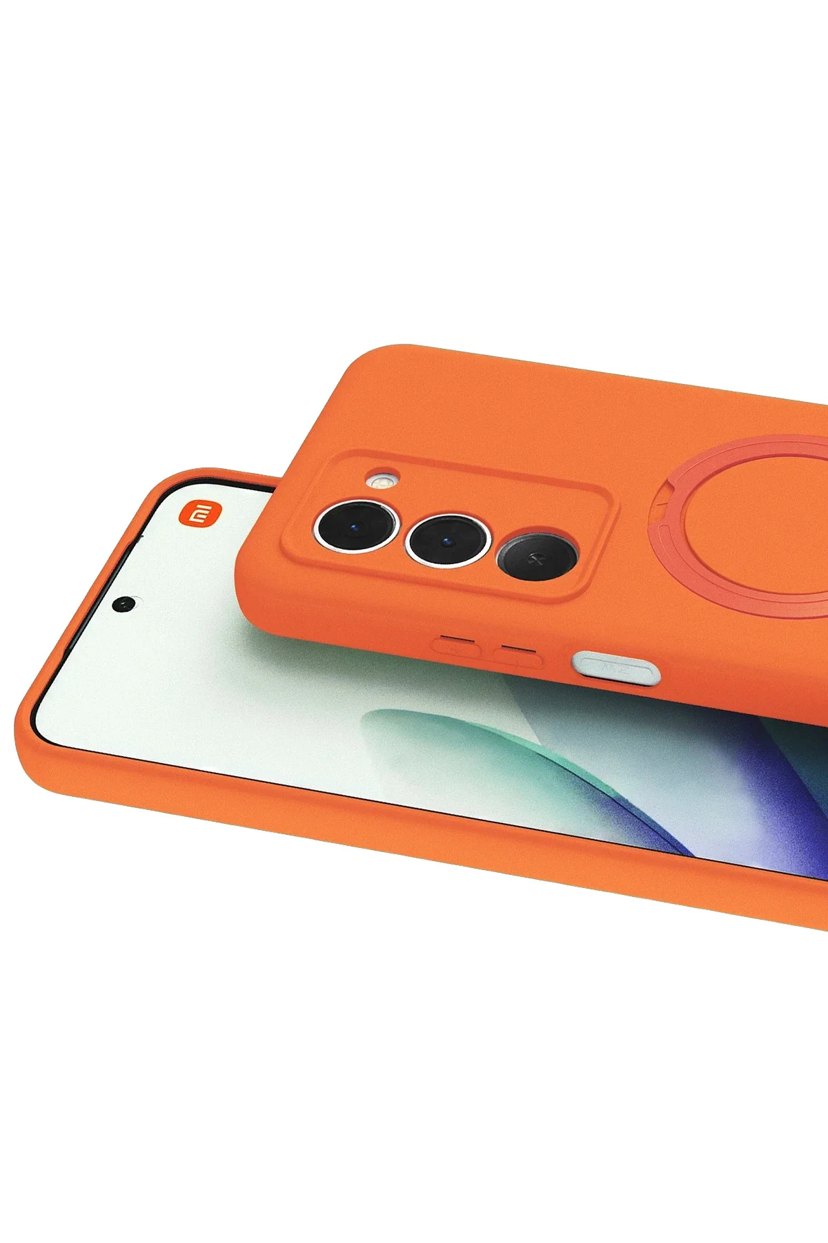 Newface Xiaomi Redmi 15 4g Regal Magsafe Standlı Kapak - Turuncu