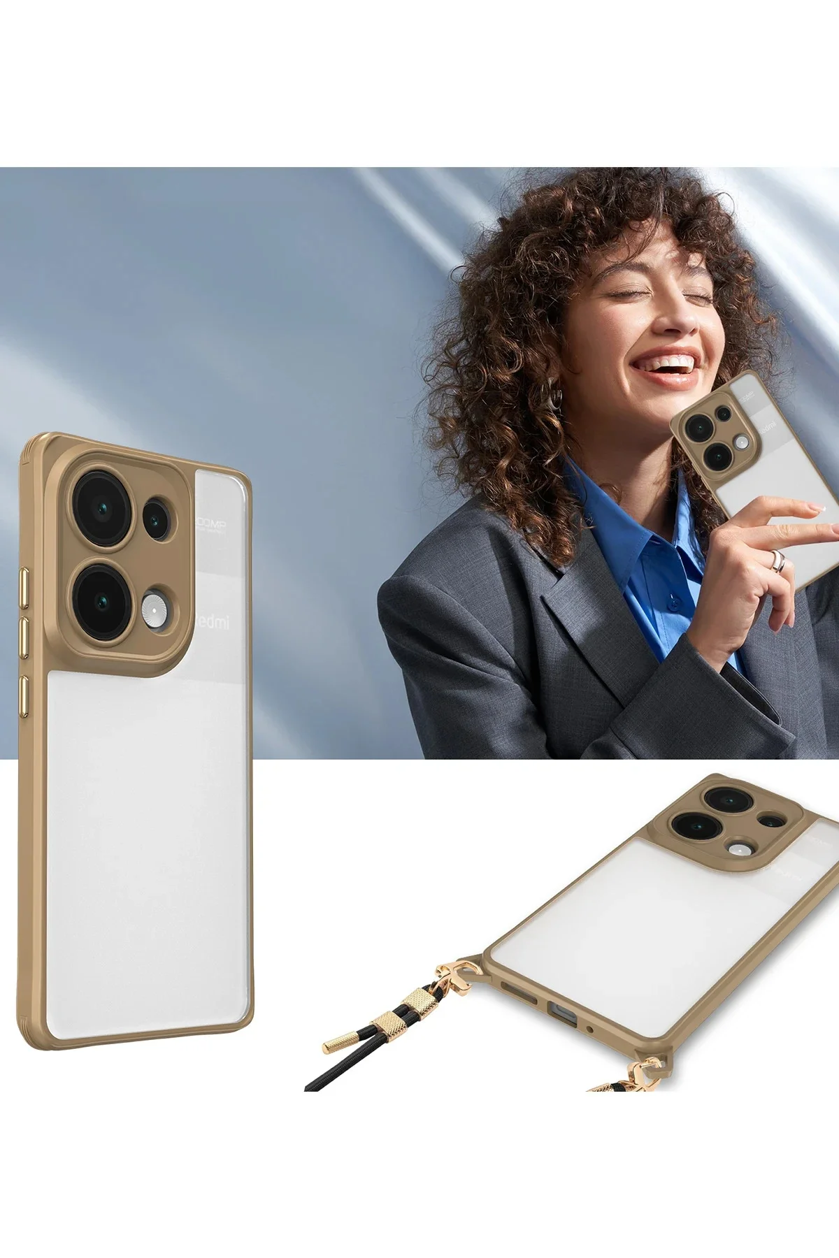 Newface Xiaomi Redmi Note 13 Pro 4g Kılıf Penta Silikon Kılıf - Çöl Titanyum