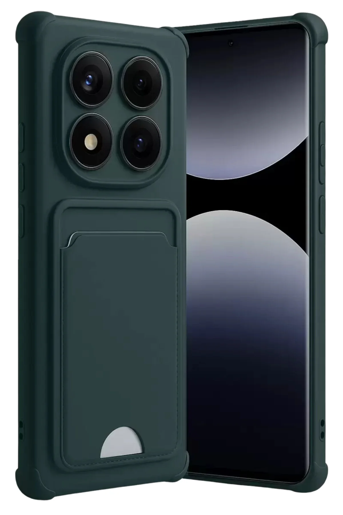 Newface Xiaomi Redmi Note 14 Pro Plus Kelvin Kartvizitli Silikon - Koyu Yeşil