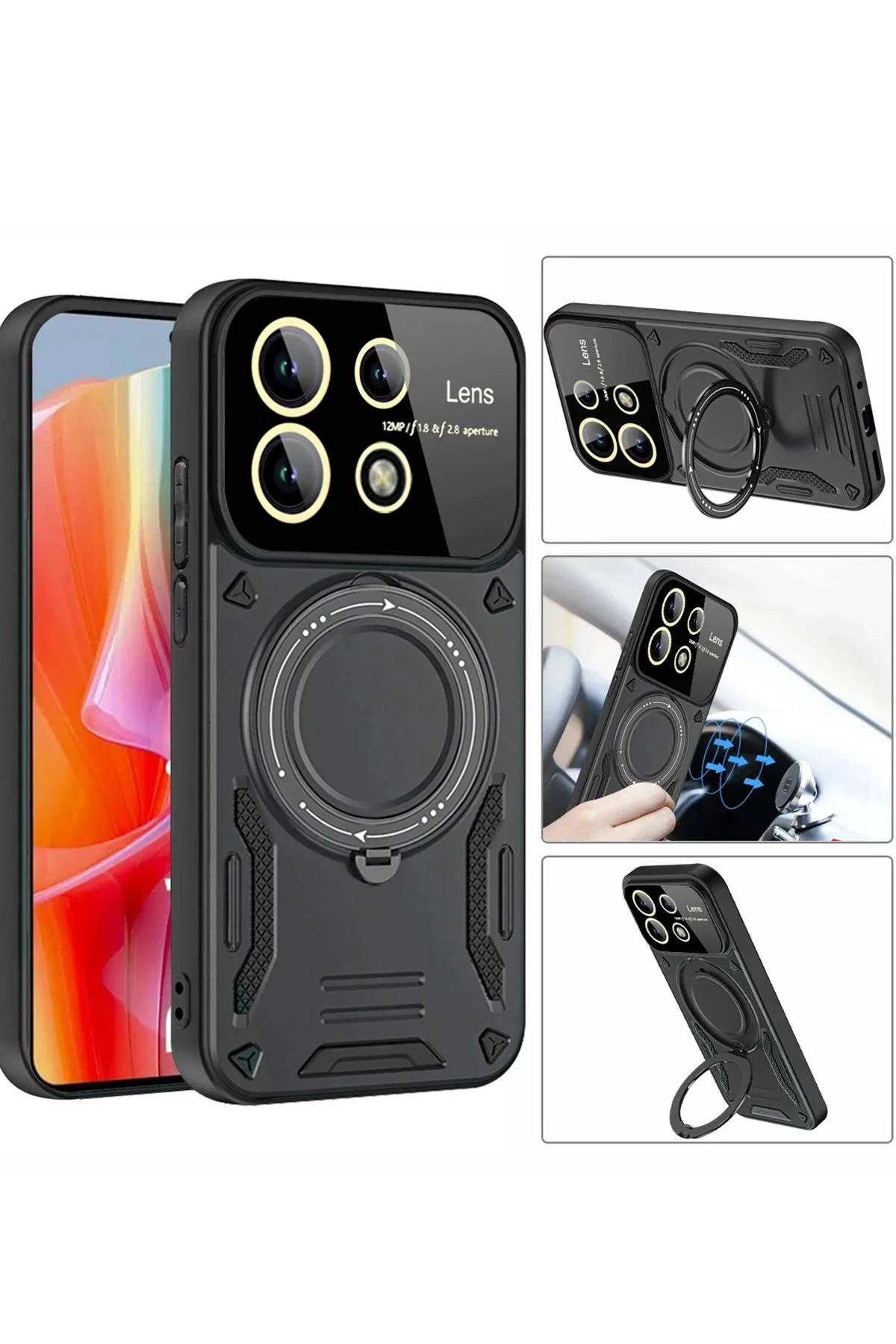 Newface Xiaomi Redmi Note 13 Pro 5g Kılıf Joy Lens Standlı Kapak 