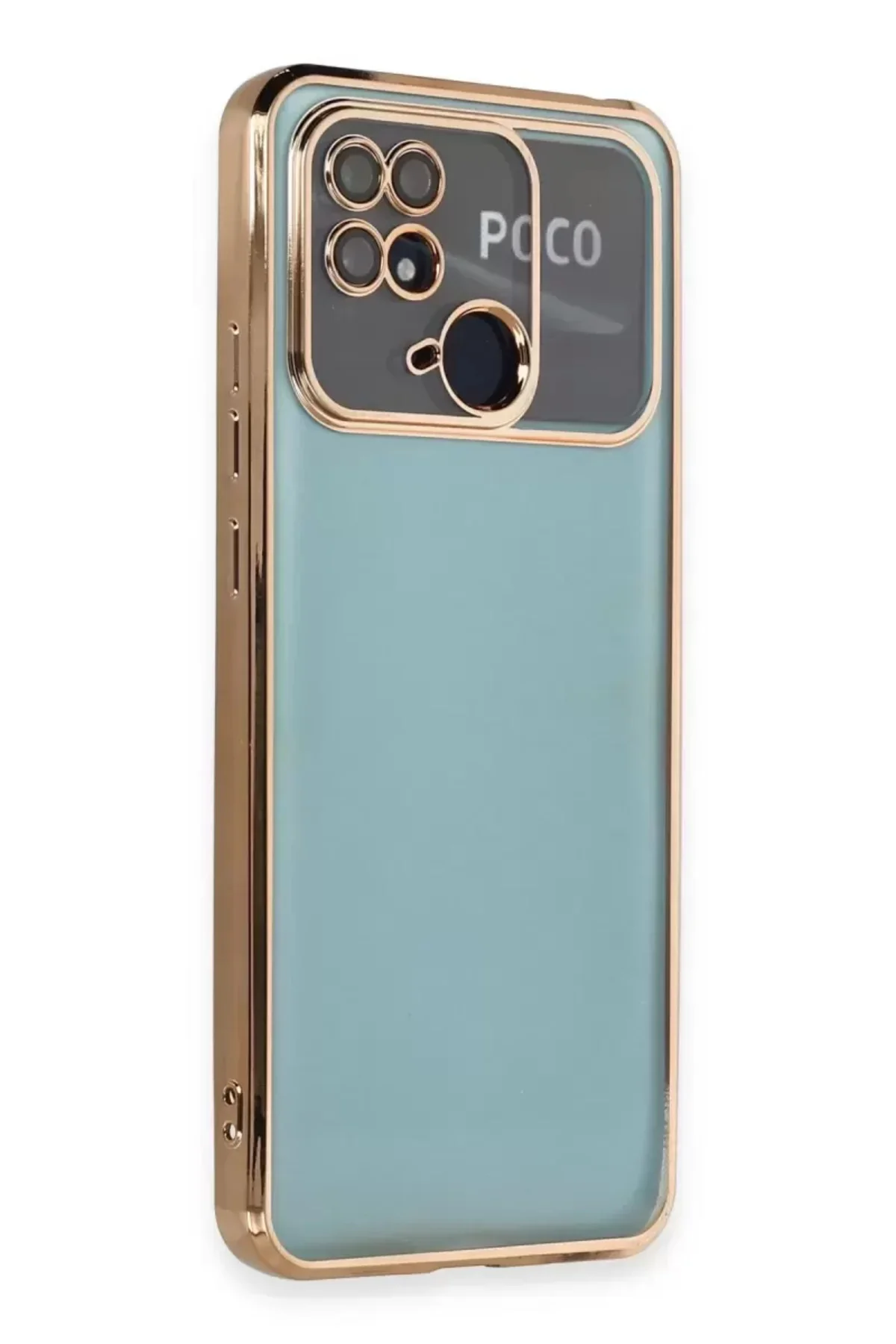 Newface Xiaomi Redmi 10c Kılıf Razer Lensli Silikon - Gold