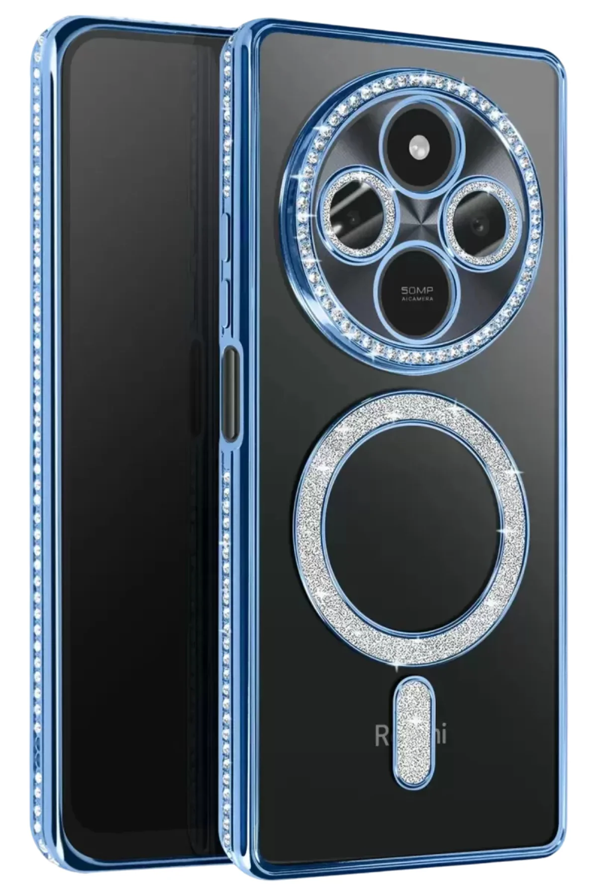 Newface Xiaomi Redmi 14c Joke Simli Magneticsafe Kılıf - Mavi