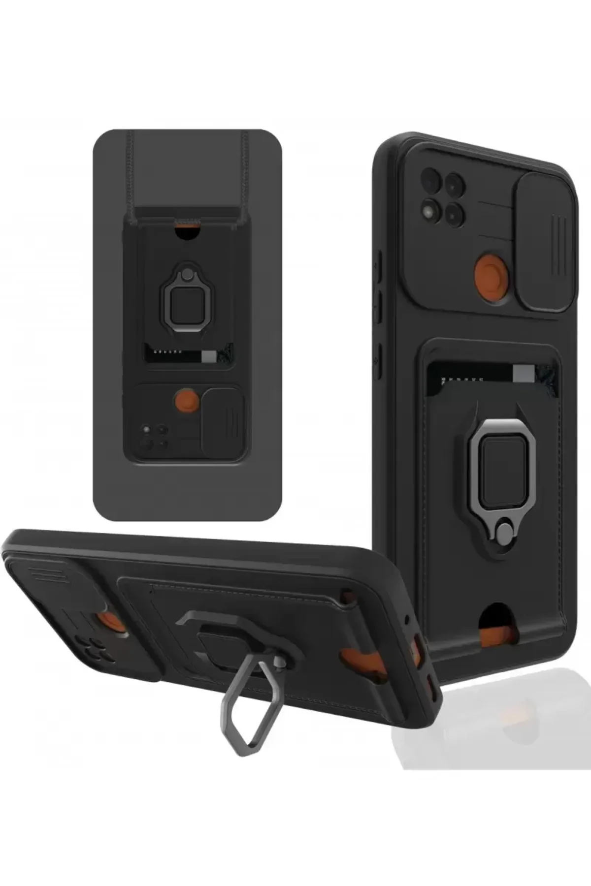 Newface Xiaomi Redmi 9c Kılıf Zuma Kartvizitli Yüzüklü Silikon - 