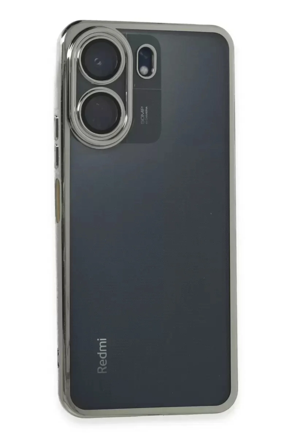 Newface Xiaomi Redmi 13c Kılıf Razer Lensli Silikon - Gümüş